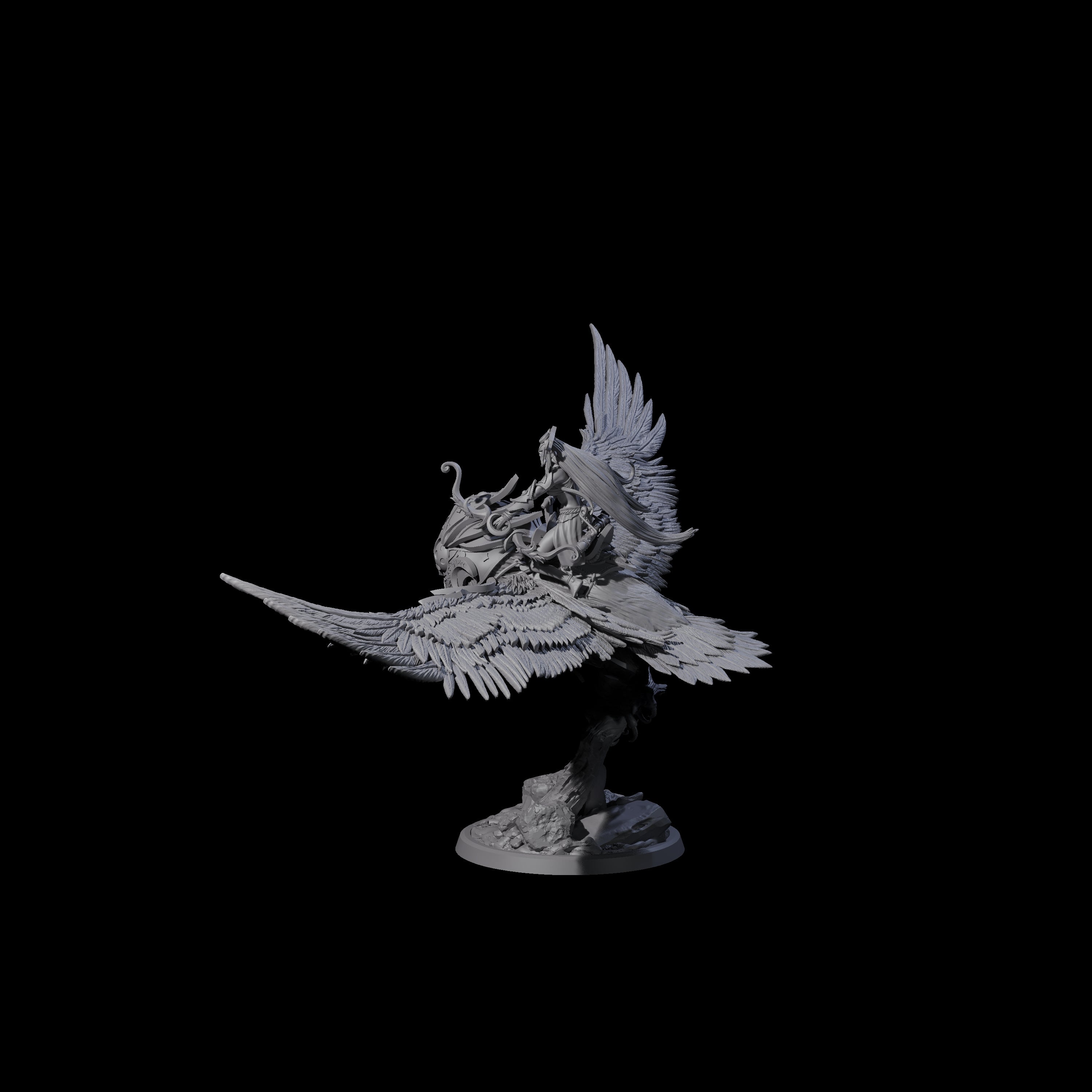 Moon Zealot with Giant Owl C Miniature for Dungeons and Dragons, Pathfinder or other TTRPGs