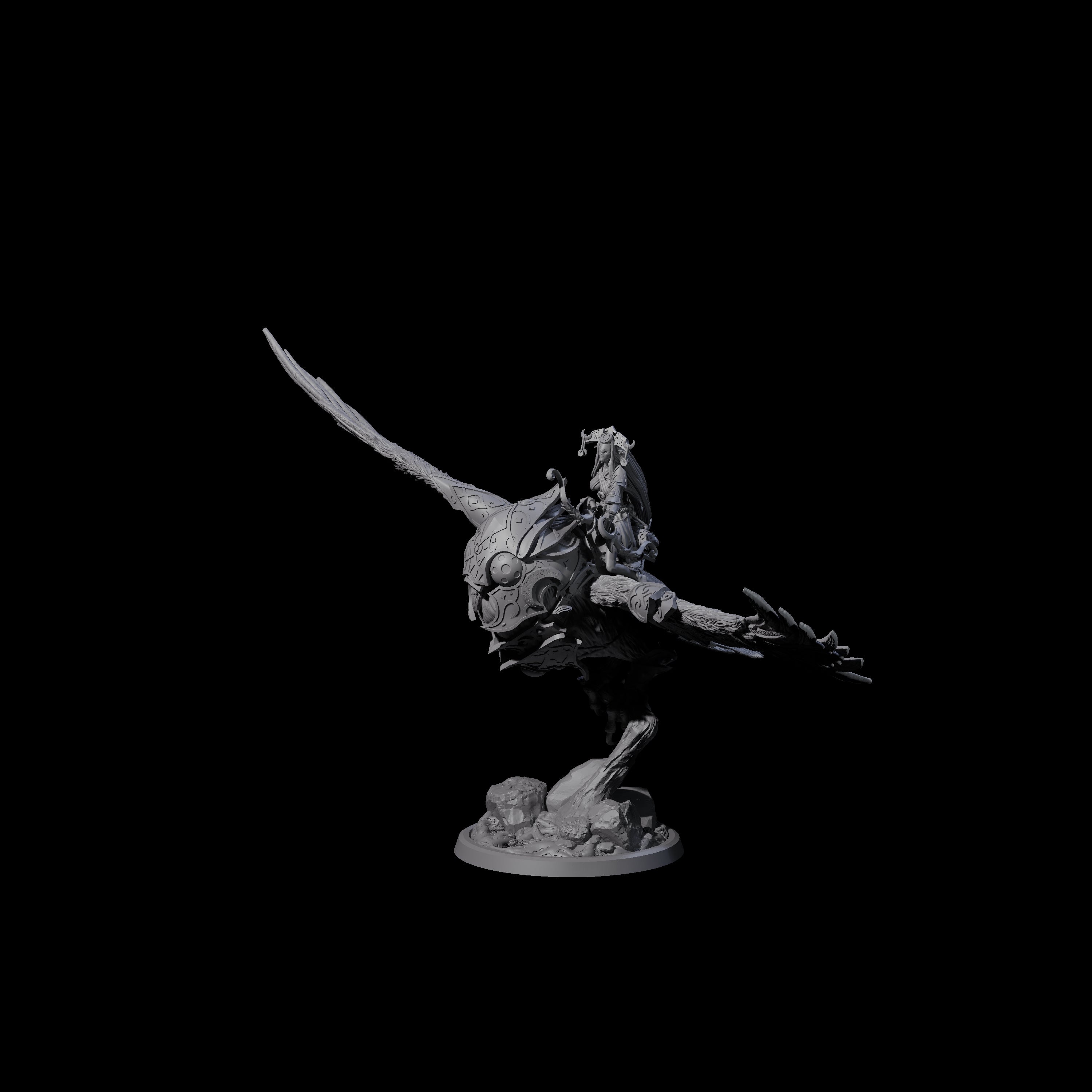 Moon Zealot with Giant Owl C Miniature for Dungeons and Dragons, Pathfinder or other TTRPGs