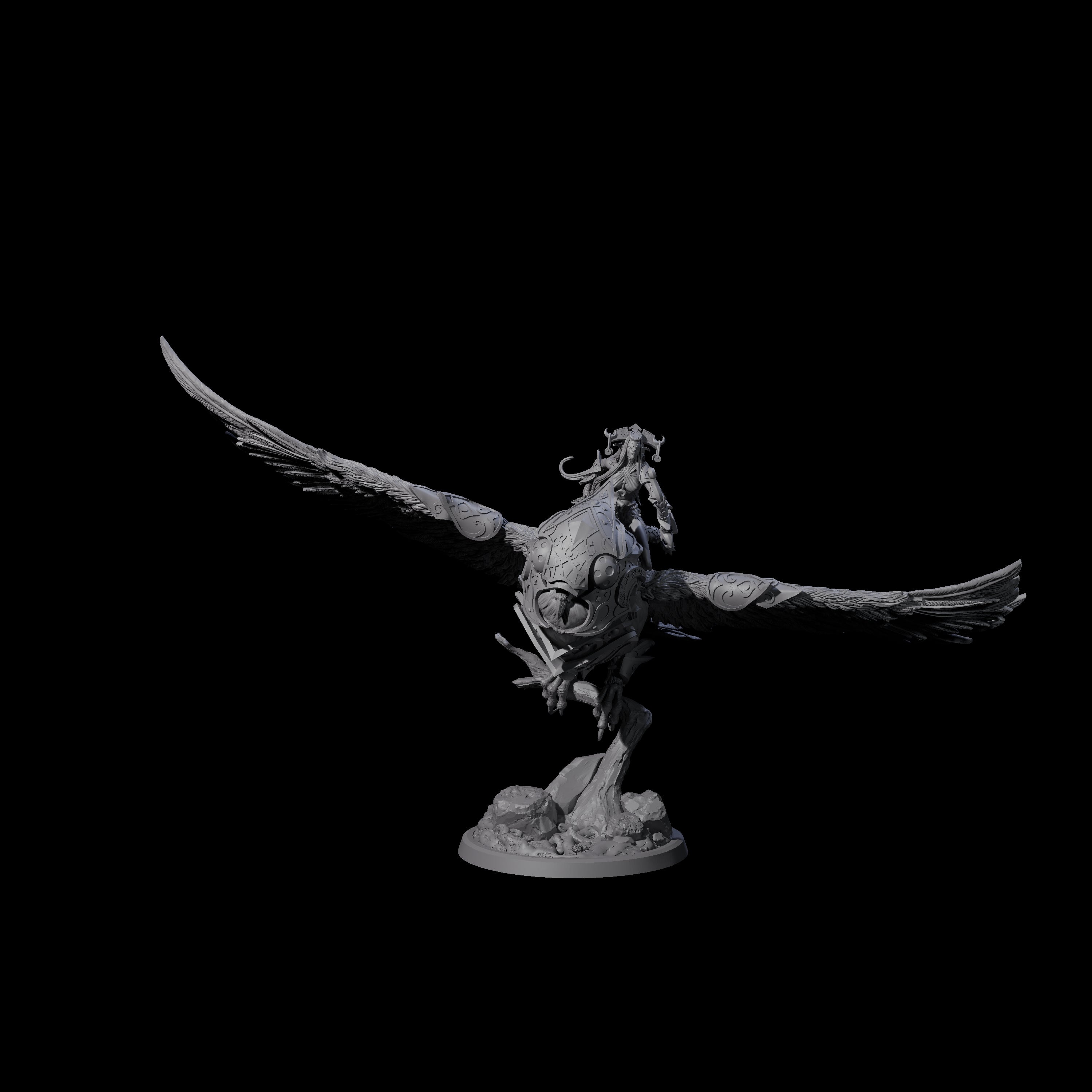 Moon Zealot with Giant Owl C Miniature for Dungeons and Dragons, Pathfinder or other TTRPGs