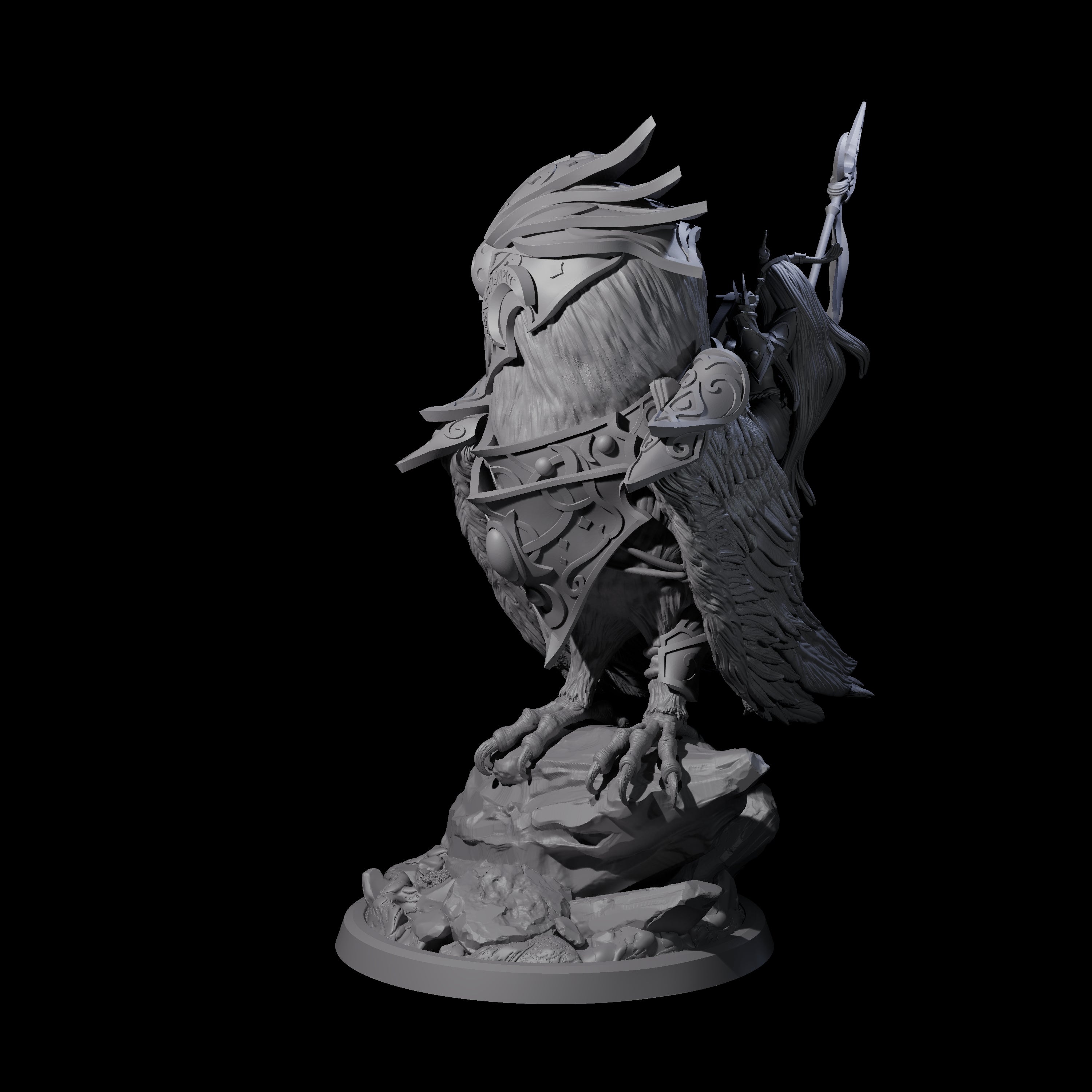 Moon Zealot with Giant Owl D Miniature for Dungeons and Dragons, Pathfinder or other TTRPGs