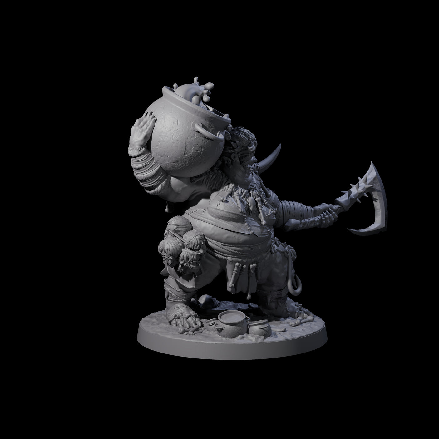 Mother of Butchers Ogre Miniature for Dungeons and Dragons, Pathfinder or other TTRPGs