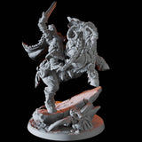 Mountain Dwarf Queen on Giant Ram Miniature for Dungeons and Dragons, Pathfinder or other TTRPGs