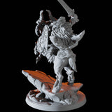 Mountain Dwarf Queen on Giant Ram Miniature for Dungeons and Dragons, Pathfinder or other TTRPGs