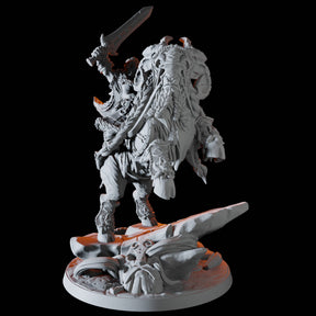 Mountain Dwarf Queen on Giant Ram Miniature for Dungeons and Dragons, Pathfinder or other TTRPGs
