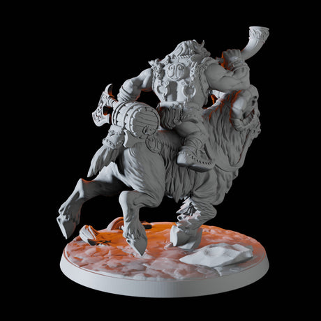 Mountain Dwarf on Giant Ram A Miniature for Dungeons and Dragons, Pathfinder or other TTRPGs