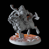 Mountain Dwarf on Giant Ram A Miniature for Dungeons and Dragons, Pathfinder or other TTRPGs
