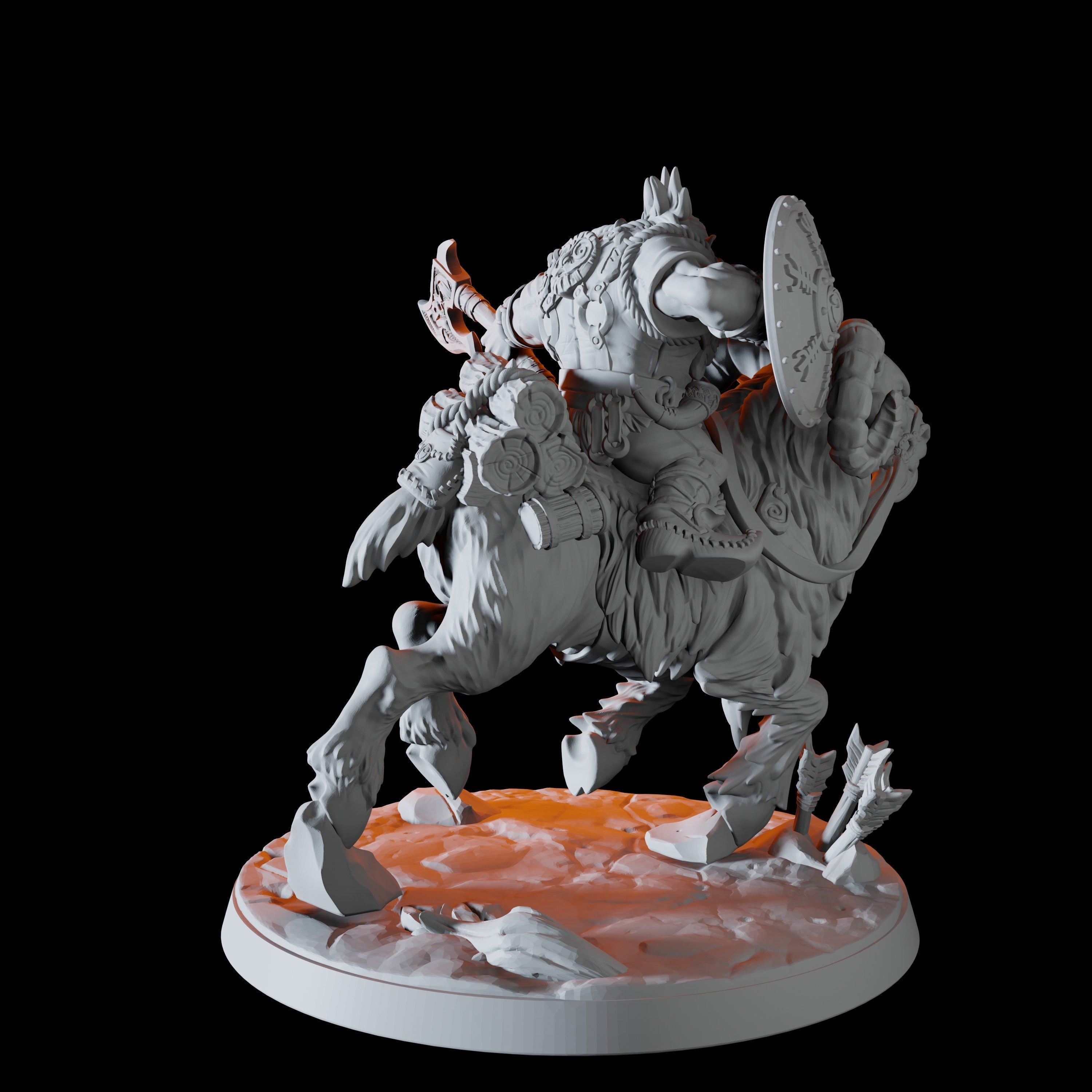 Mountain Dwarf on Giant Ram Miniature B for Dungeons and Dragons - Myth Forged