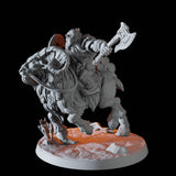 Mountain Dwarf on Giant Ram B Miniature for Dungeons and Dragons, Pathfinder or other TTRPGs