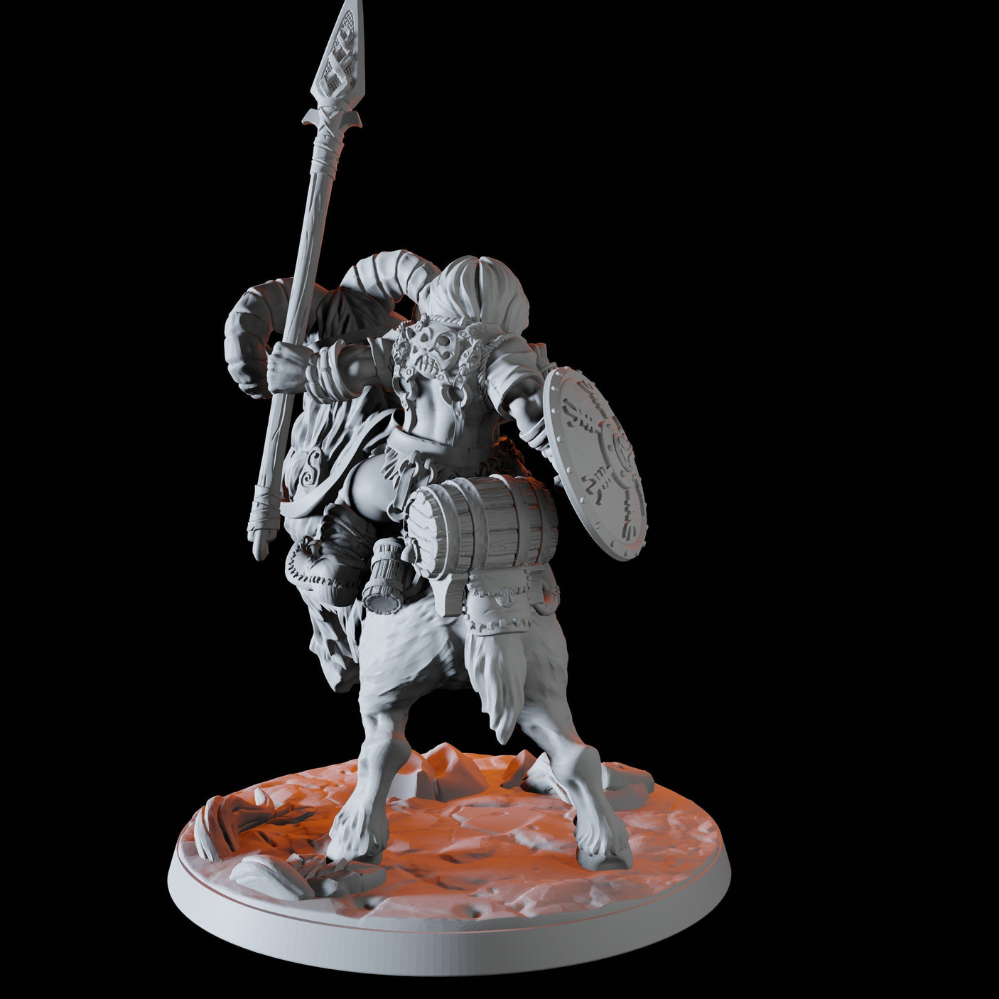 Mountain Dwarf on Giant Ram C Miniature for Dungeons and Dragons, Pathfinder or other TTRPGs
