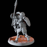 Mountain Dwarf on Giant Ram C Miniature for Dungeons and Dragons, Pathfinder or other TTRPGs