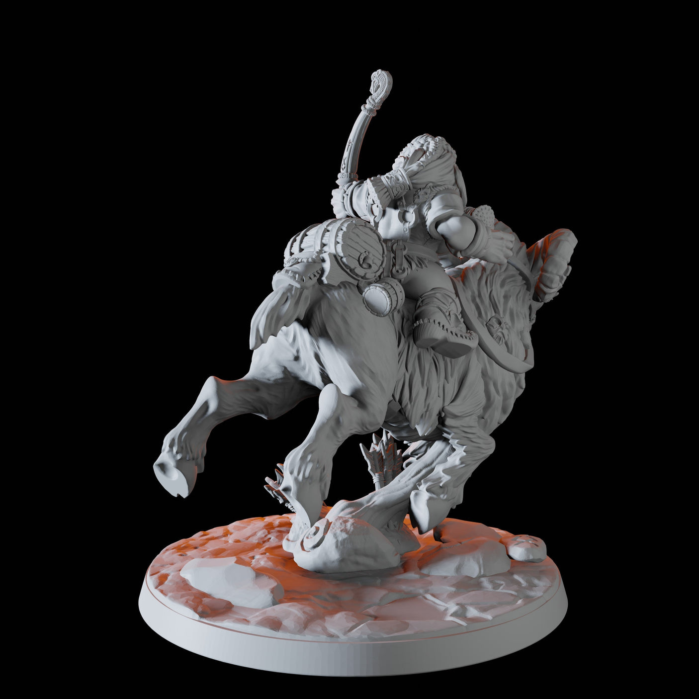 Mountain Dwarf on Giant Ram D Miniature for Dungeons and Dragons, Pathfinder or other TTRPGs