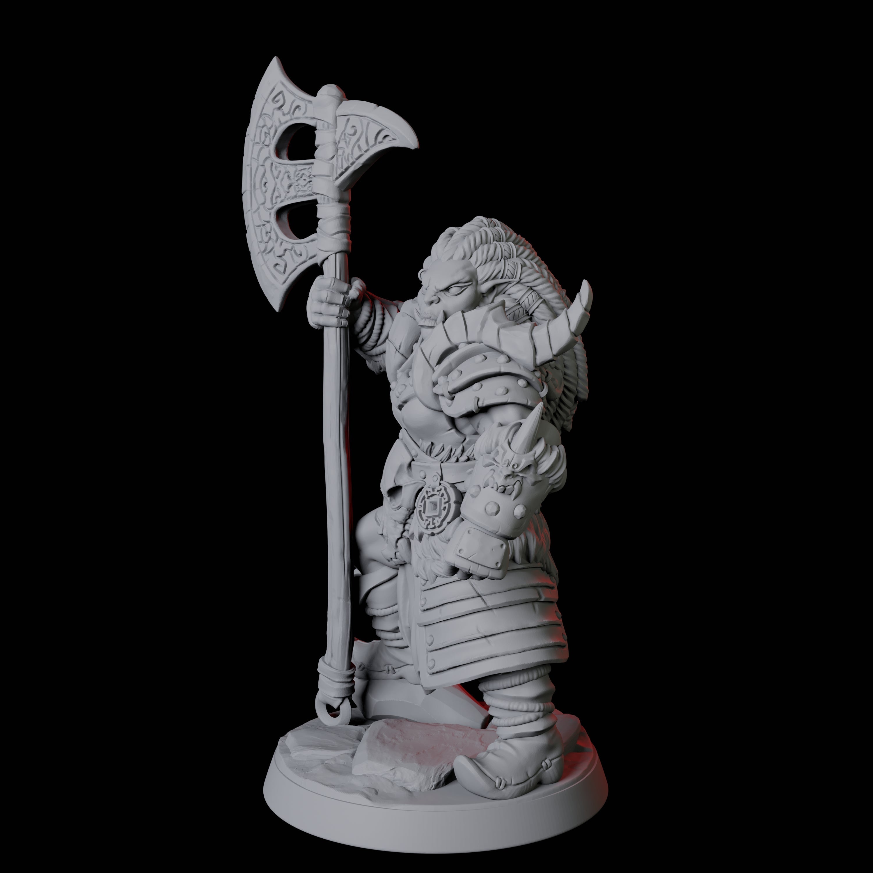 Mountain Orc Barbarian Miniature for Dungeons and Dragons, Pathfinder or other TTRPGs