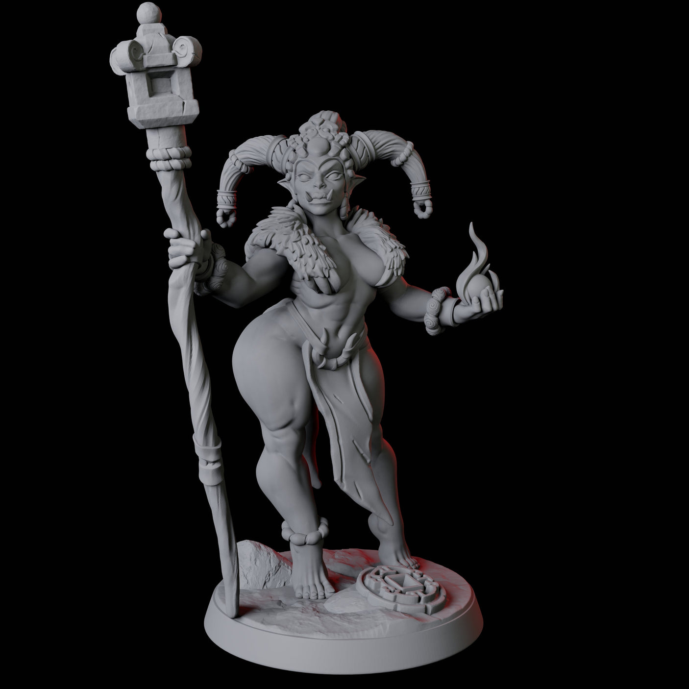 Mountain Orc Pin-up Miniature for Dungeons and Dragons, Pathfinder or other TTRPGs