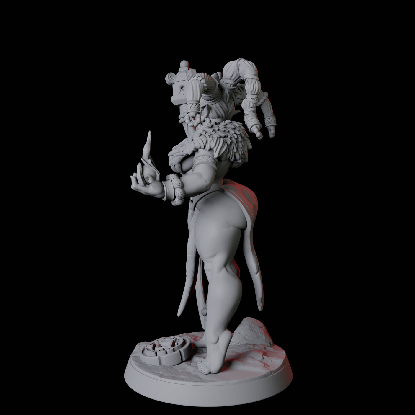 Mountain Orc Pin-up Miniature for Dungeons and Dragons, Pathfinder or other TTRPGs