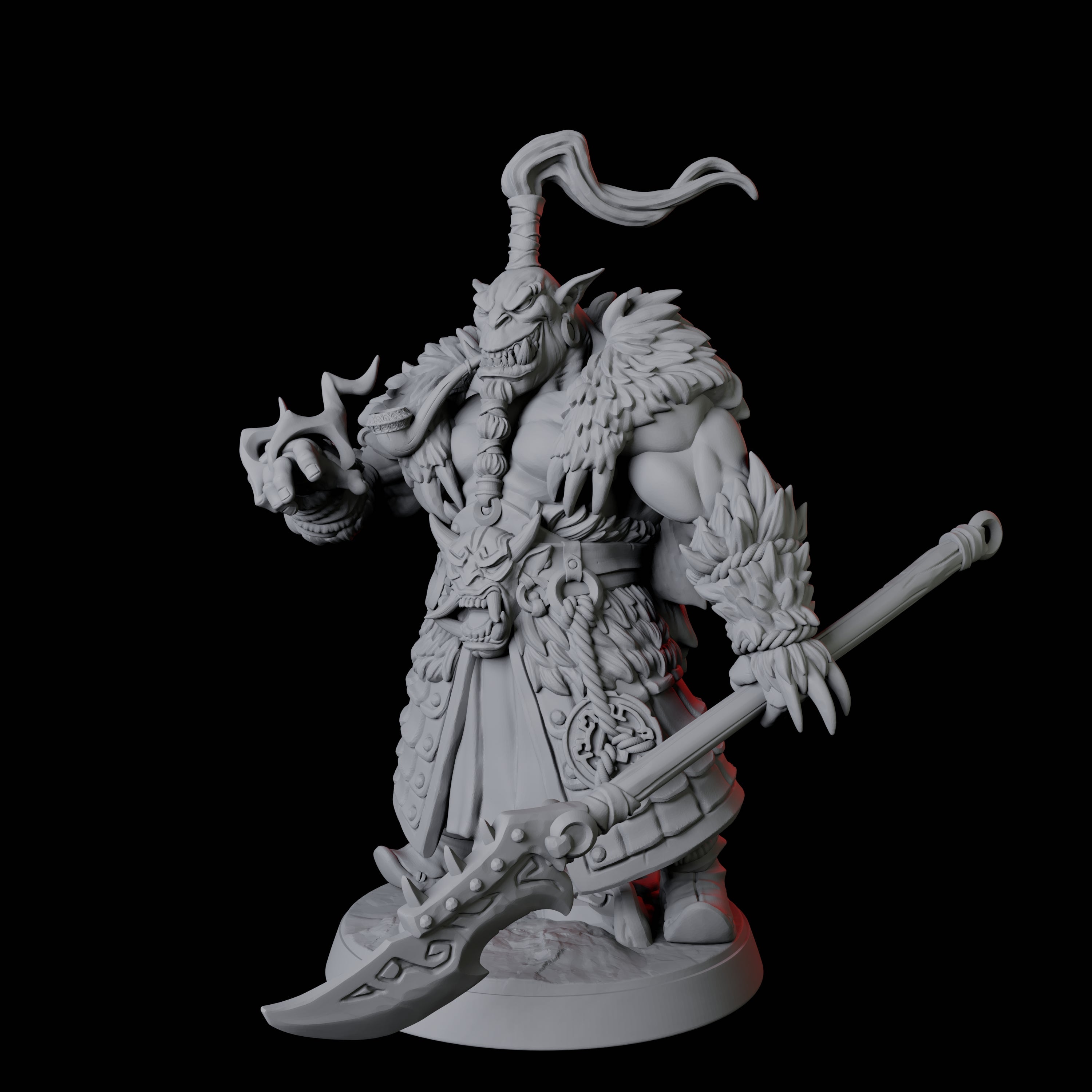 Mountain Orc Ranger Miniature for Dungeons and Dragons, Pathfinder or other TTRPGs