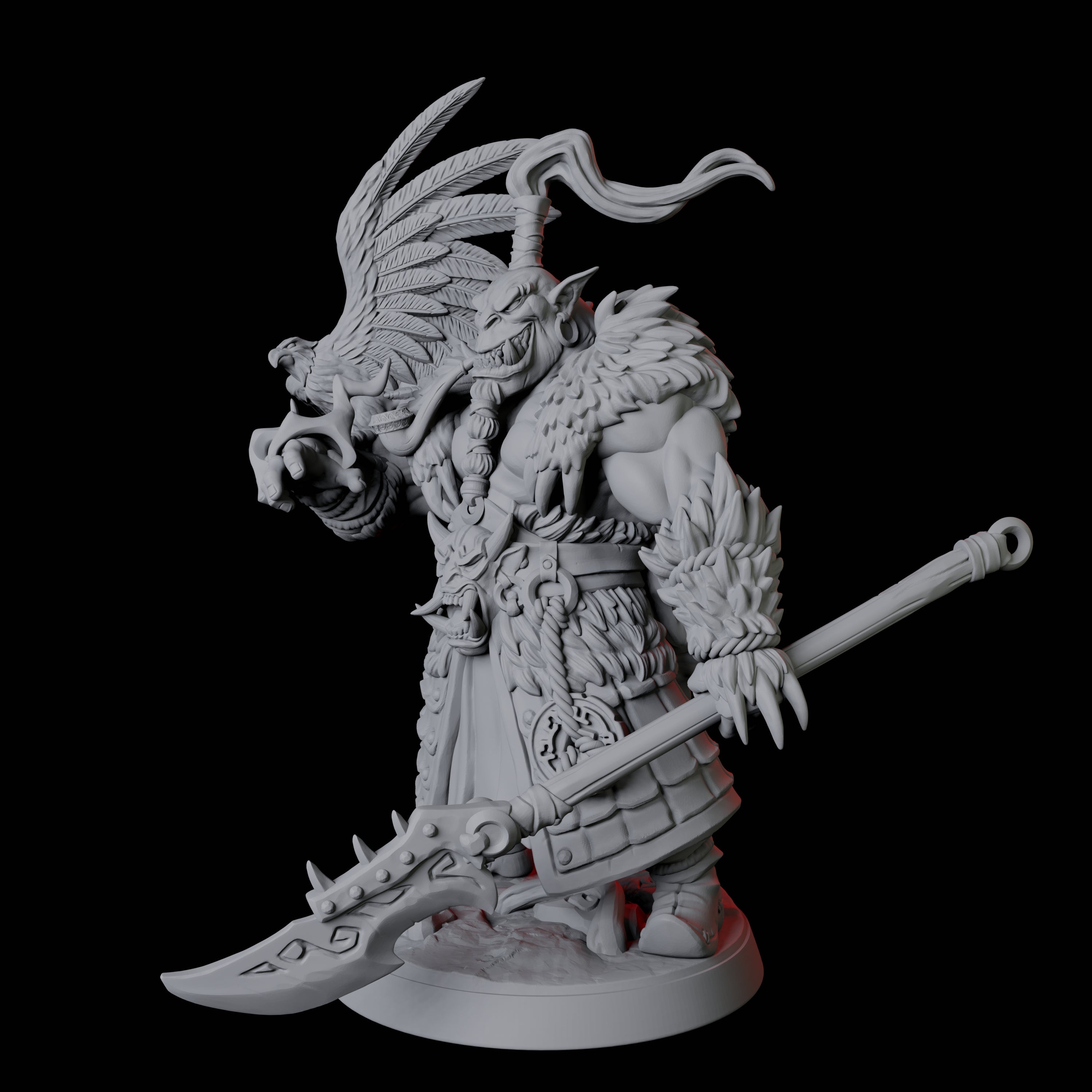 Mountain Orc Ranger Miniature for Dungeons and Dragons, Pathfinder or other TTRPGs