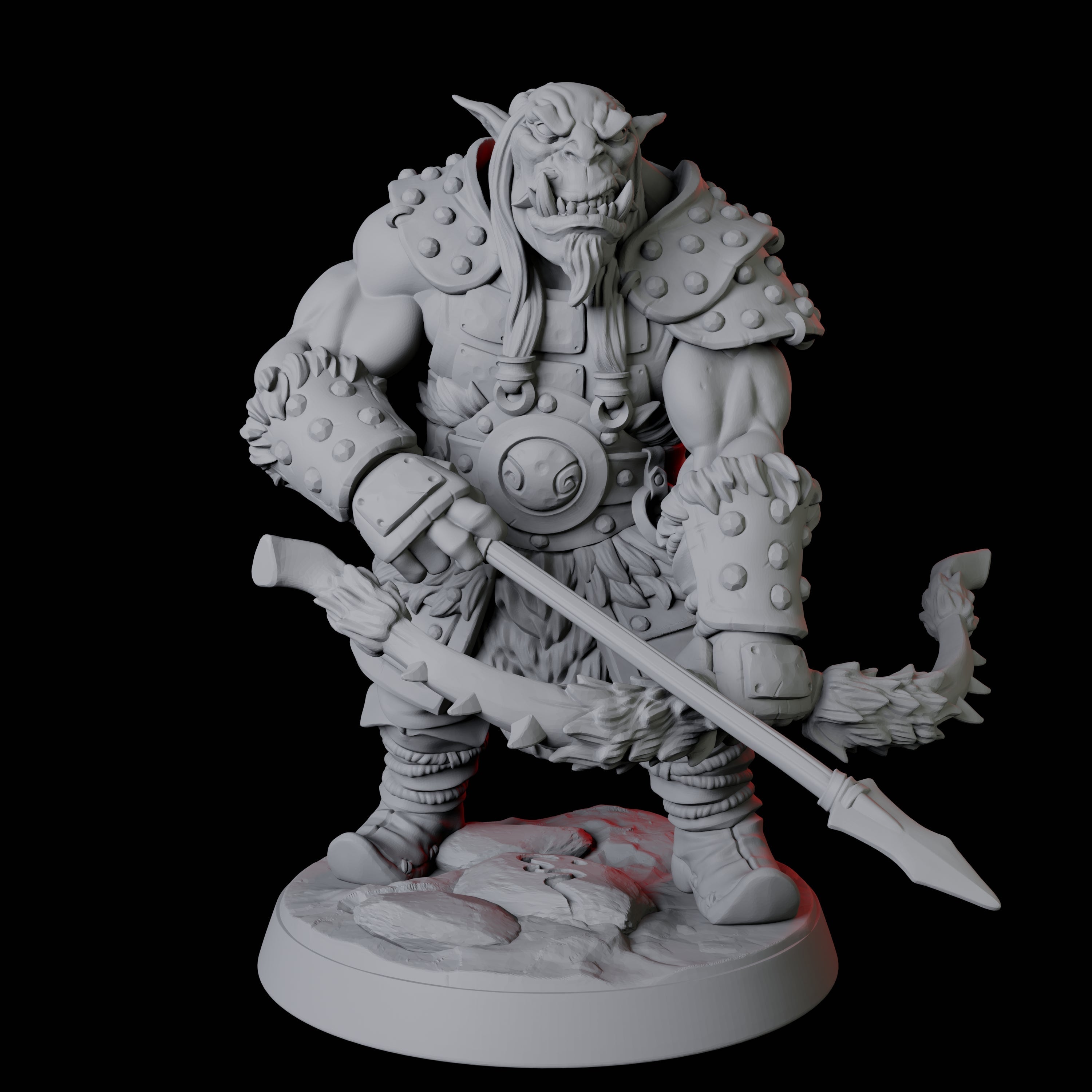 Mountain Orc Warrior B Miniature for Dungeons and Dragons, Pathfinder or other TTRPGs