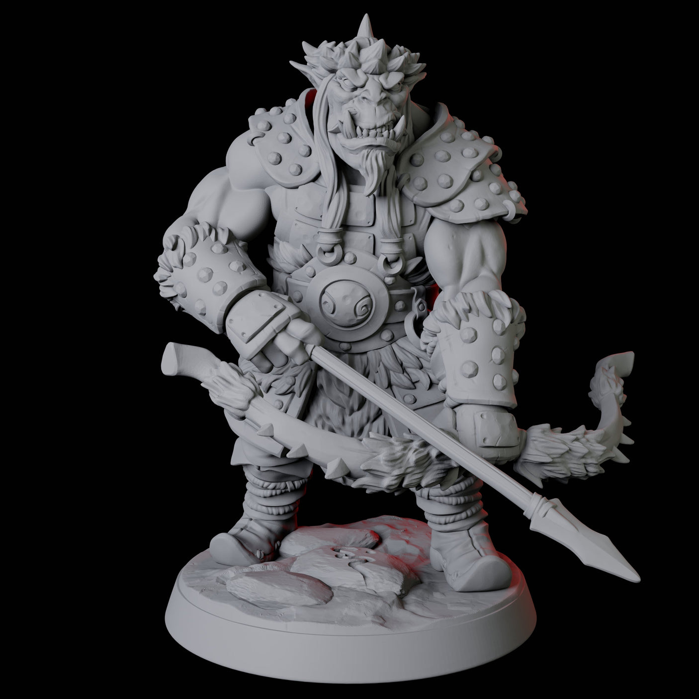 Mountain Orc Warrior B Miniature for Dungeons and Dragons, Pathfinder or other TTRPGs