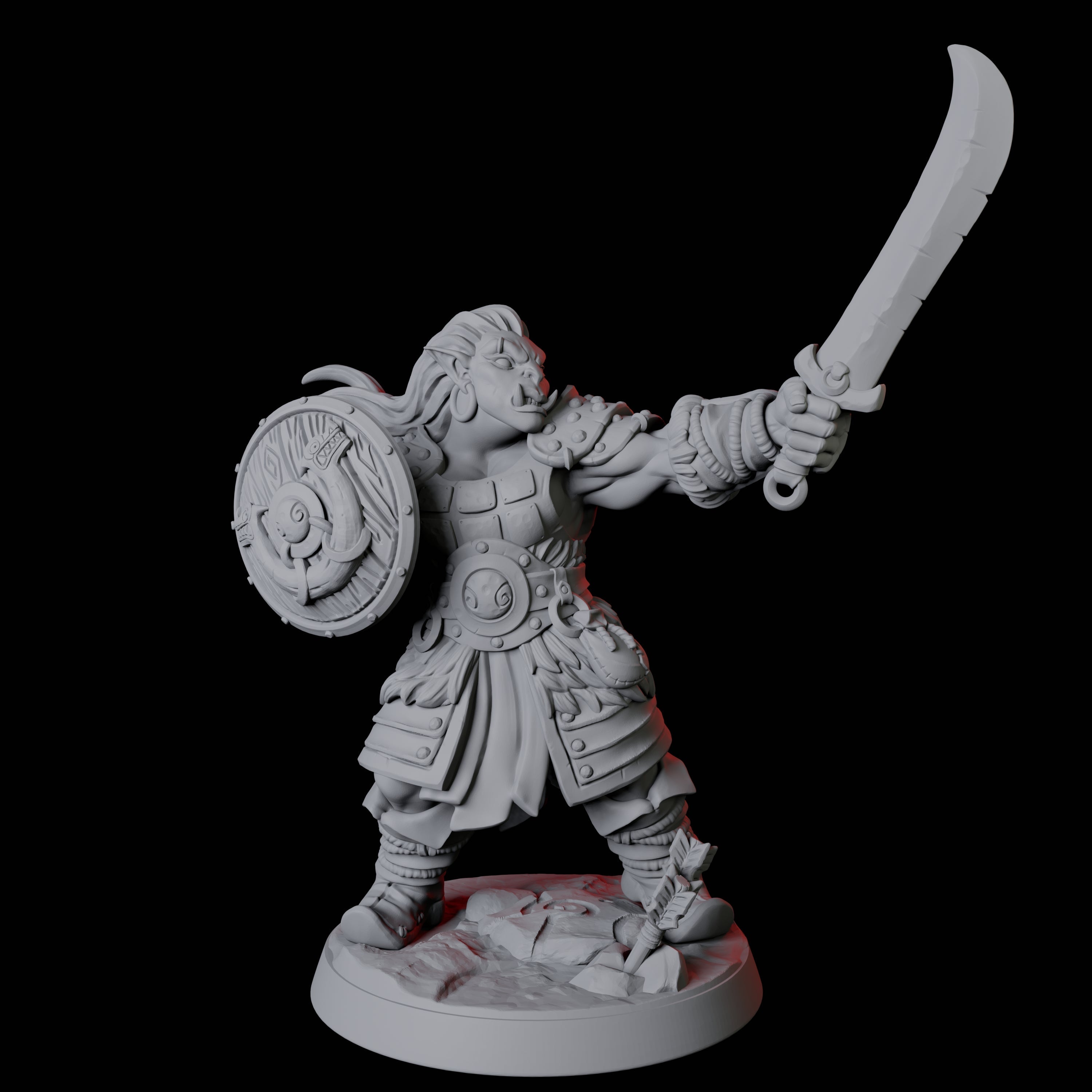Mountain Orc Warrior E Miniature for Dungeons and Dragons, Pathfinder or other TTRPGs