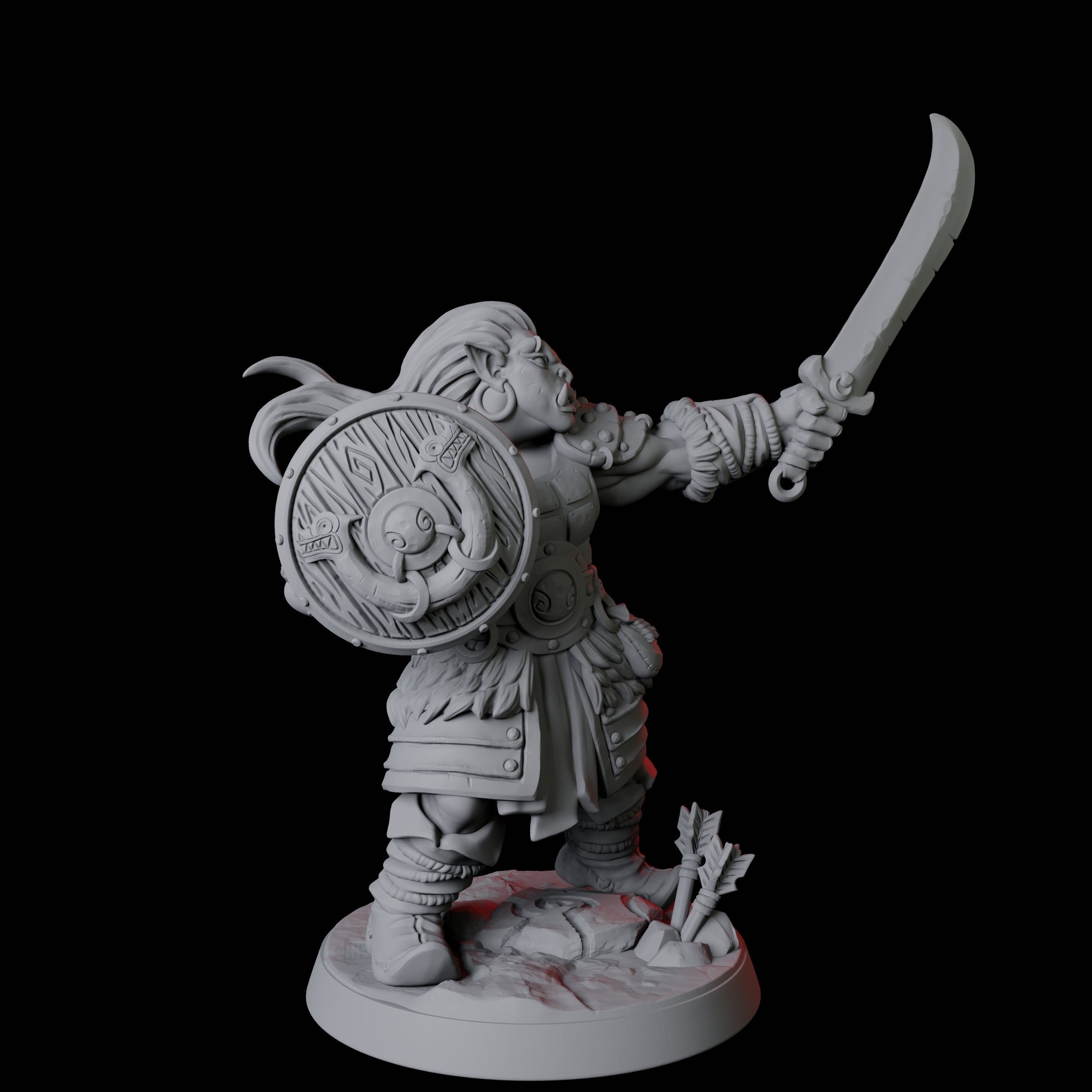 Mountain Orc Warrior E Miniature for Dungeons and Dragons, Pathfinder or other TTRPGs