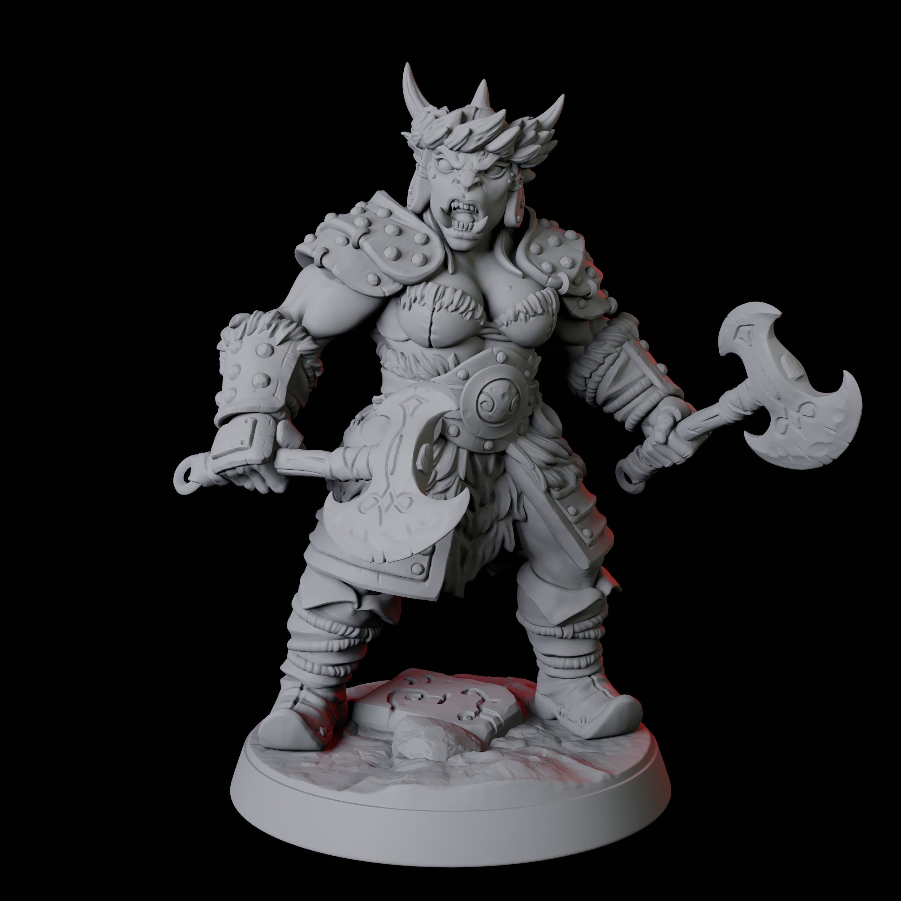 Mountain Orc Warrior F Miniature for Dungeons and Dragons, Pathfinder or other TTRPGs