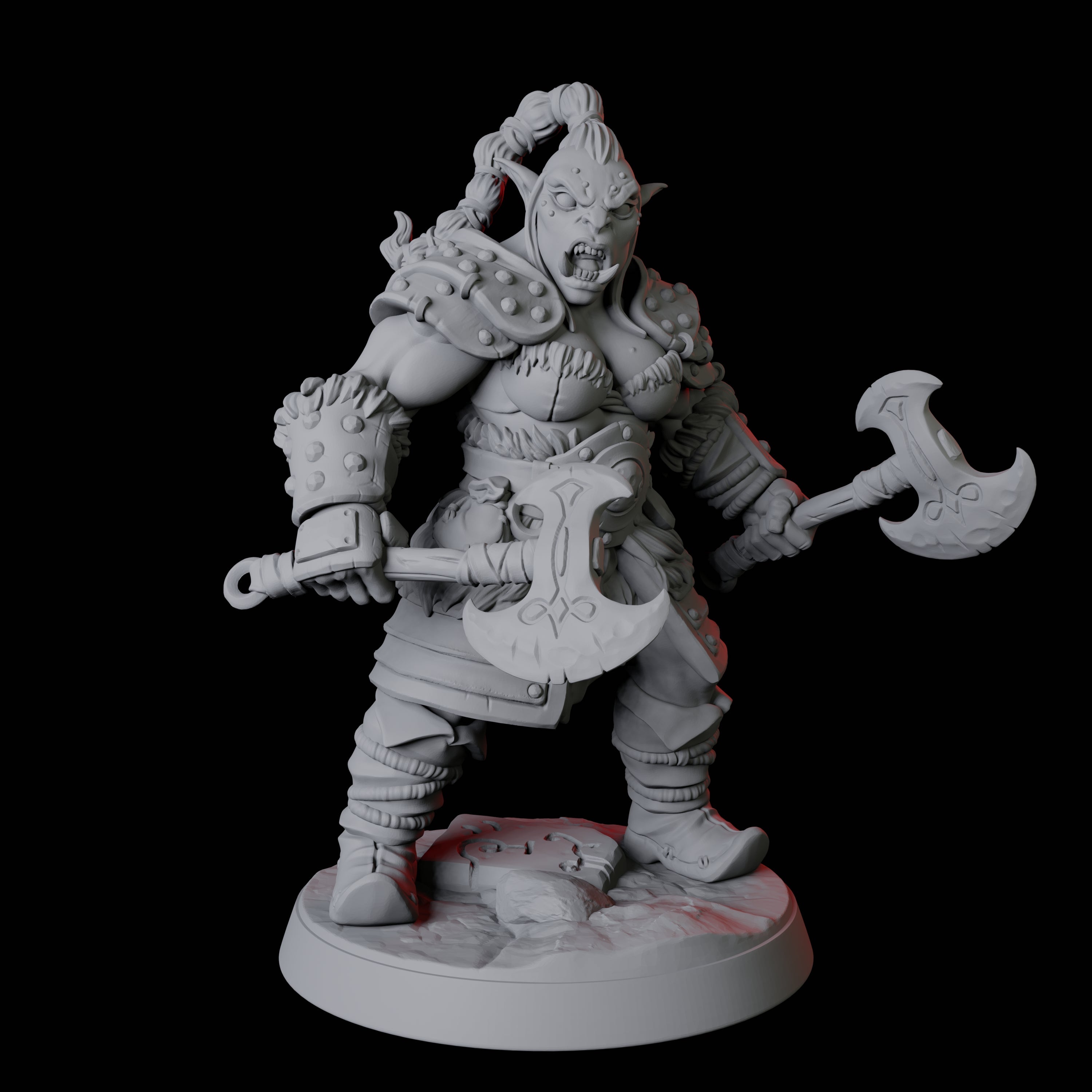 Mountain Orc Warrior F Miniature for Dungeons and Dragons, Pathfinder or other TTRPGs