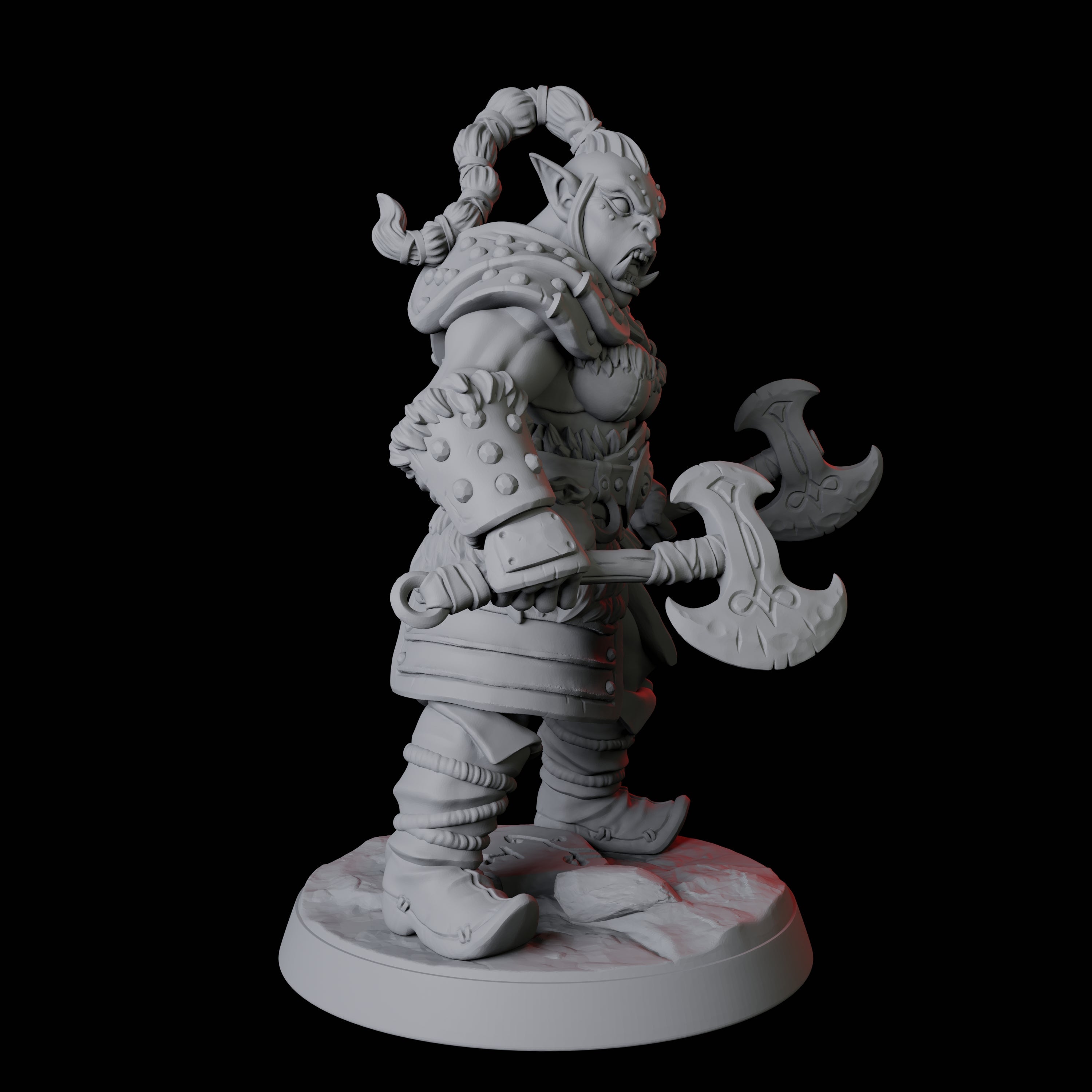 Mountain Orc Warrior F Miniature for Dungeons and Dragons, Pathfinder or other TTRPGs