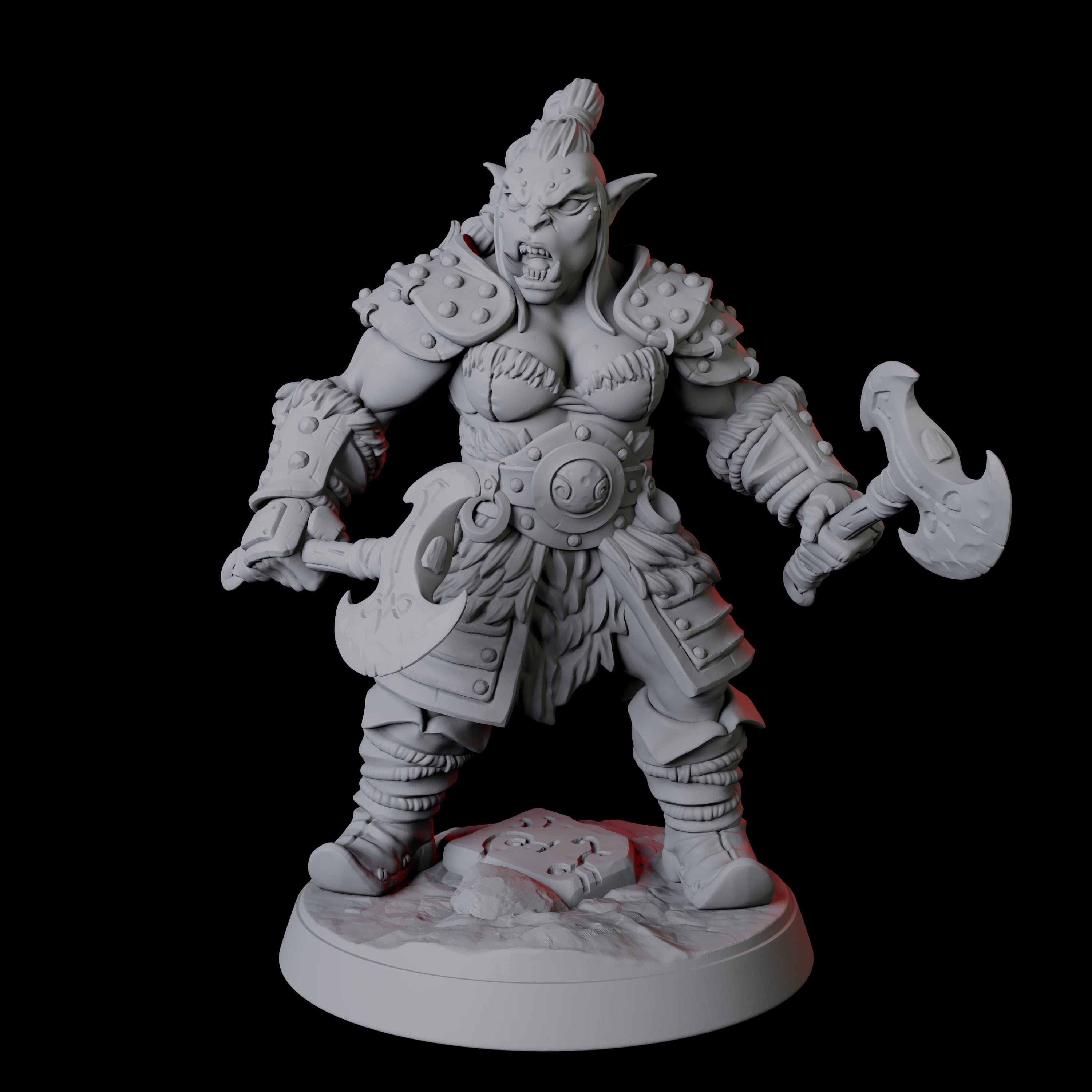 Mountain Orc Warrior F Miniature for Dungeons and Dragons, Pathfinder or other TTRPGs