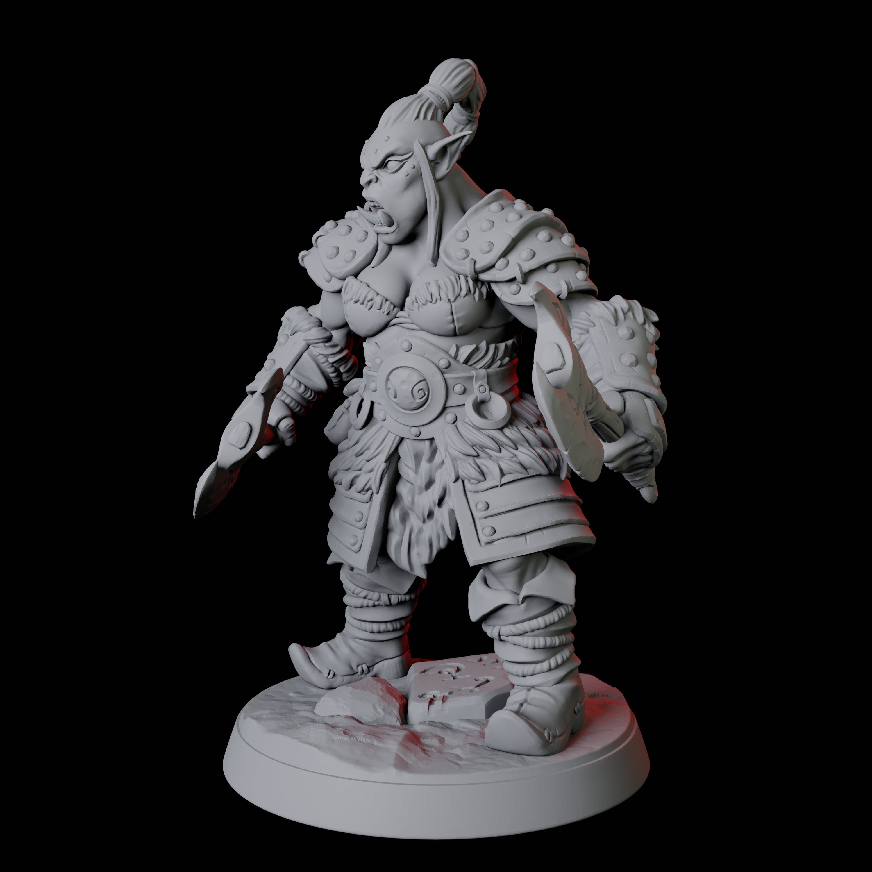 Mountain Orc Warrior F Miniature for Dungeons and Dragons, Pathfinder or other TTRPGs