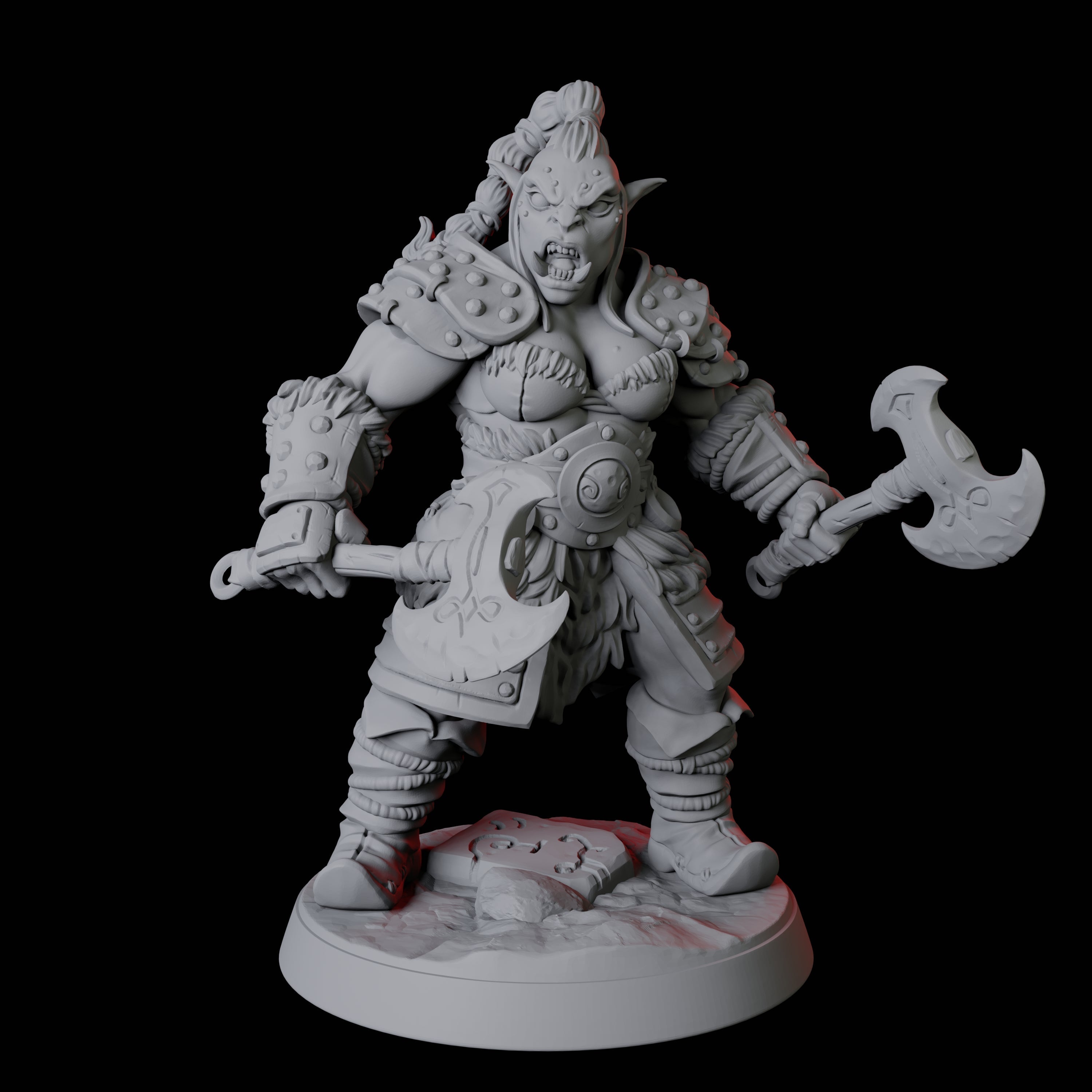 Mountain Orc Warrior F Miniature for Dungeons and Dragons, Pathfinder or other TTRPGs