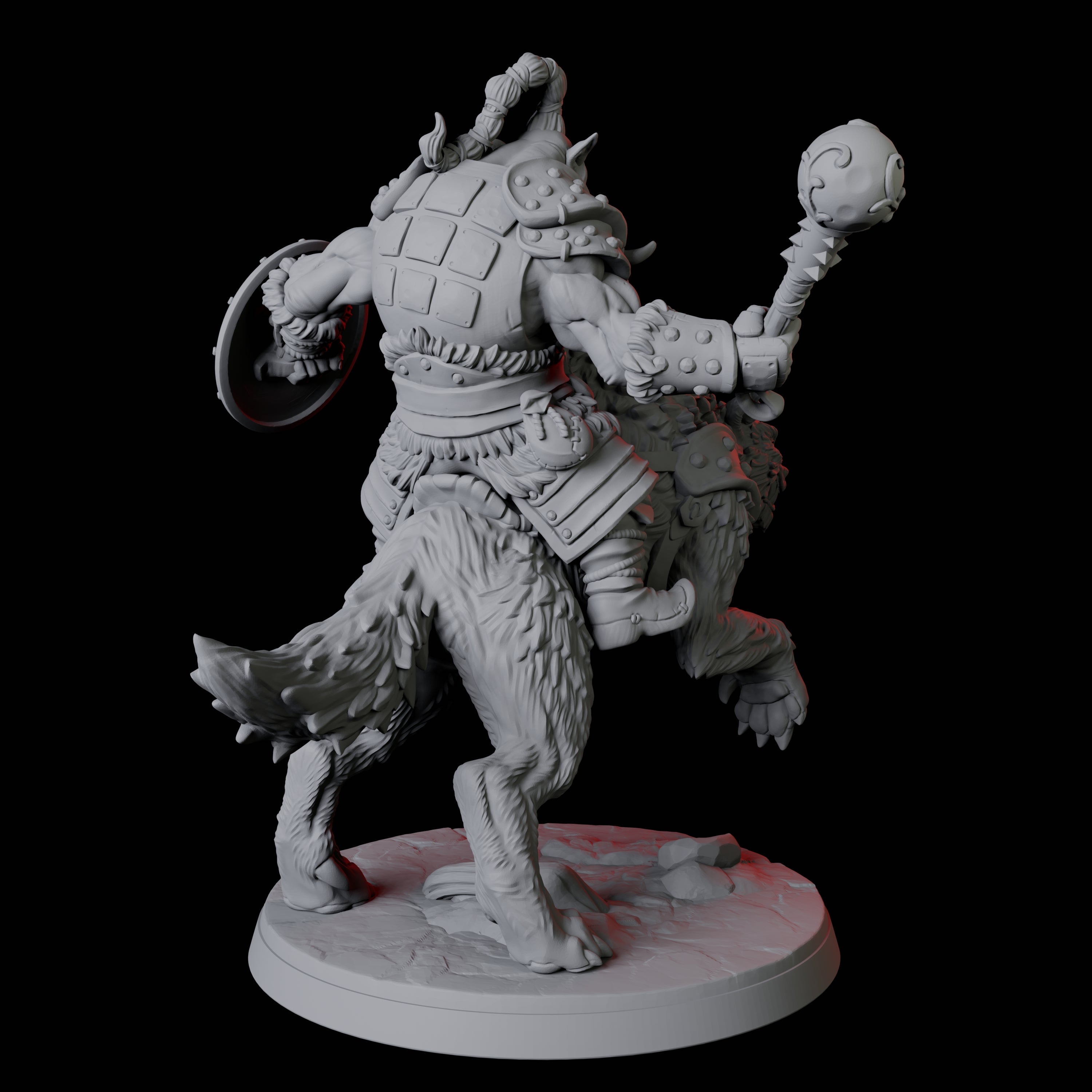 Mountain Orc on Wolf A Miniature for Dungeons and Dragons, Pathfinder or other TTRPGs