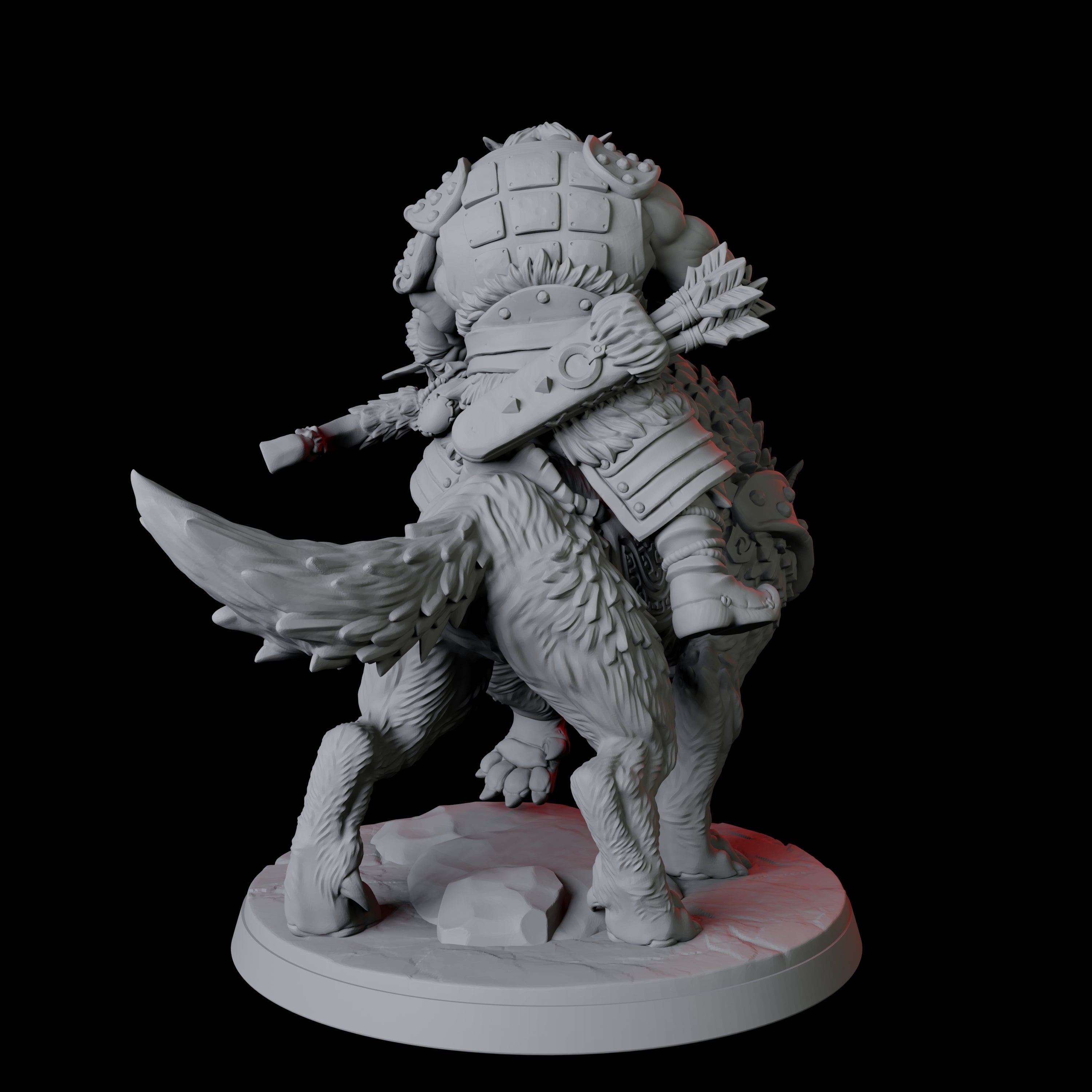 Mountain Orc on Wolf B Miniature for Dungeons and Dragons, Pathfinder or other TTRPGs