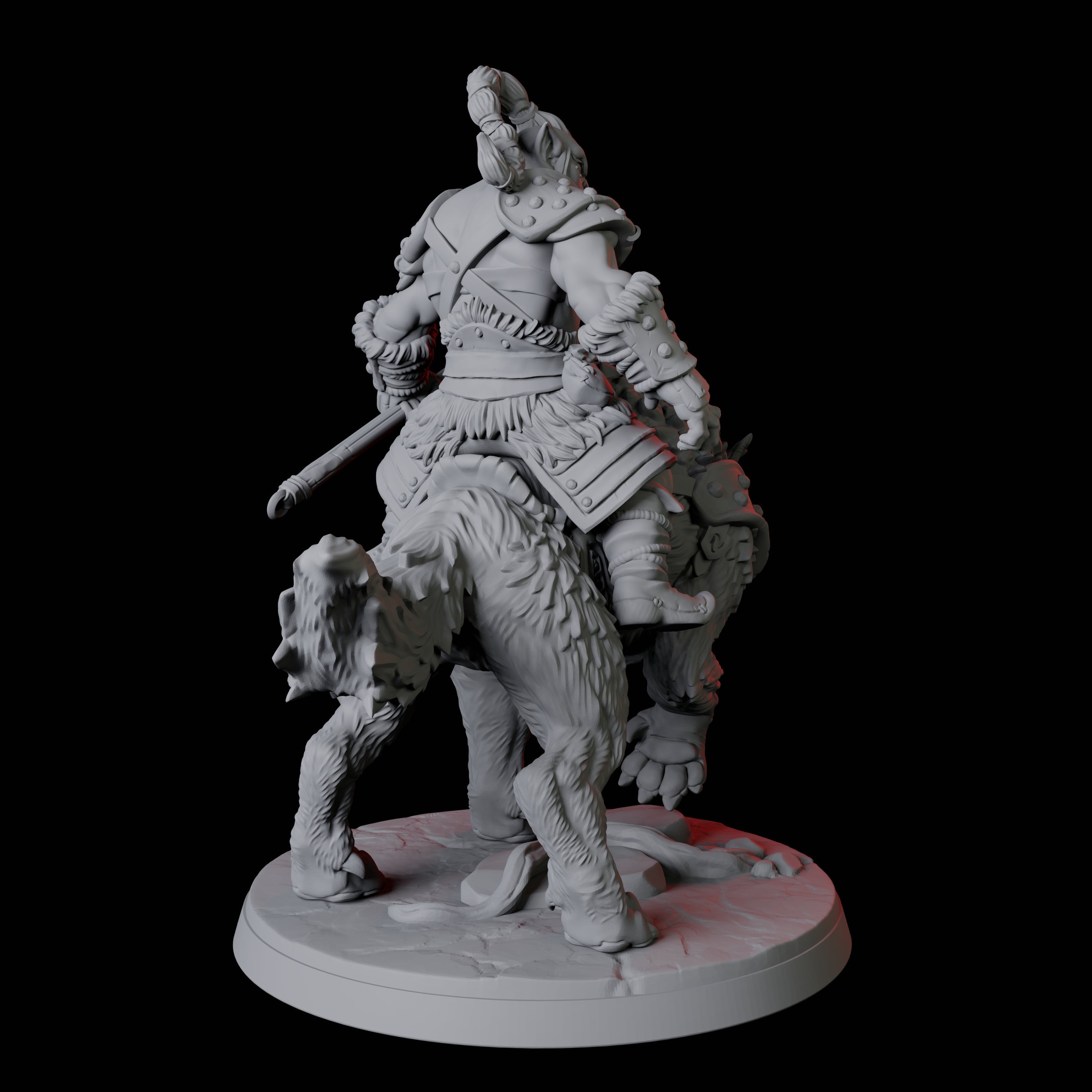 Mountain Orc on Wolf D Miniature for Dungeons and Dragons, Pathfinder or other TTRPGs