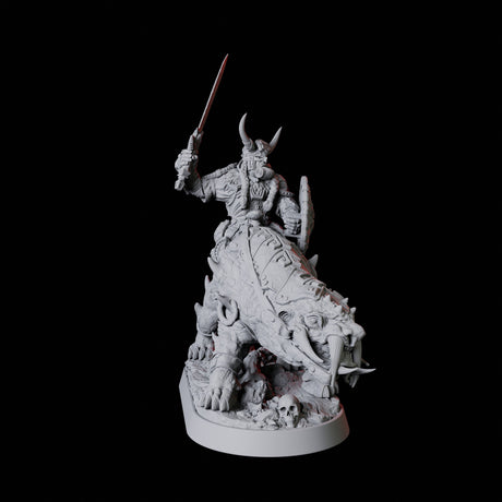 Mounted Barbarian Warrior Miniature for Dungeons and Dragons, Pathfinder or other TTRPGs