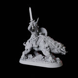 Mounted Barbarian Warrior Miniature for Dungeons and Dragons, Pathfinder or other TTRPGs