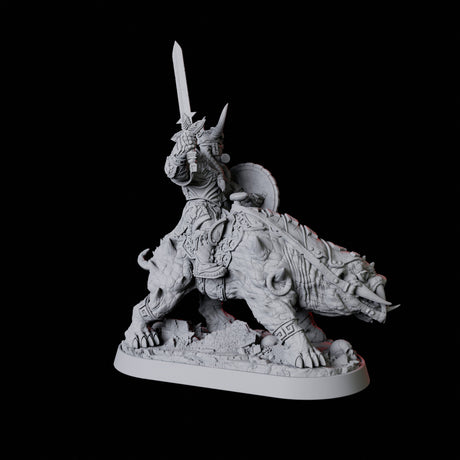 Mounted Barbarian Warrior Miniature for Dungeons and Dragons, Pathfinder or other TTRPGs