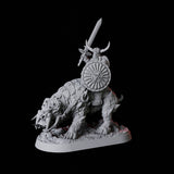 Mounted Barbarian Warrior Miniature for Dungeons and Dragons, Pathfinder or other TTRPGs