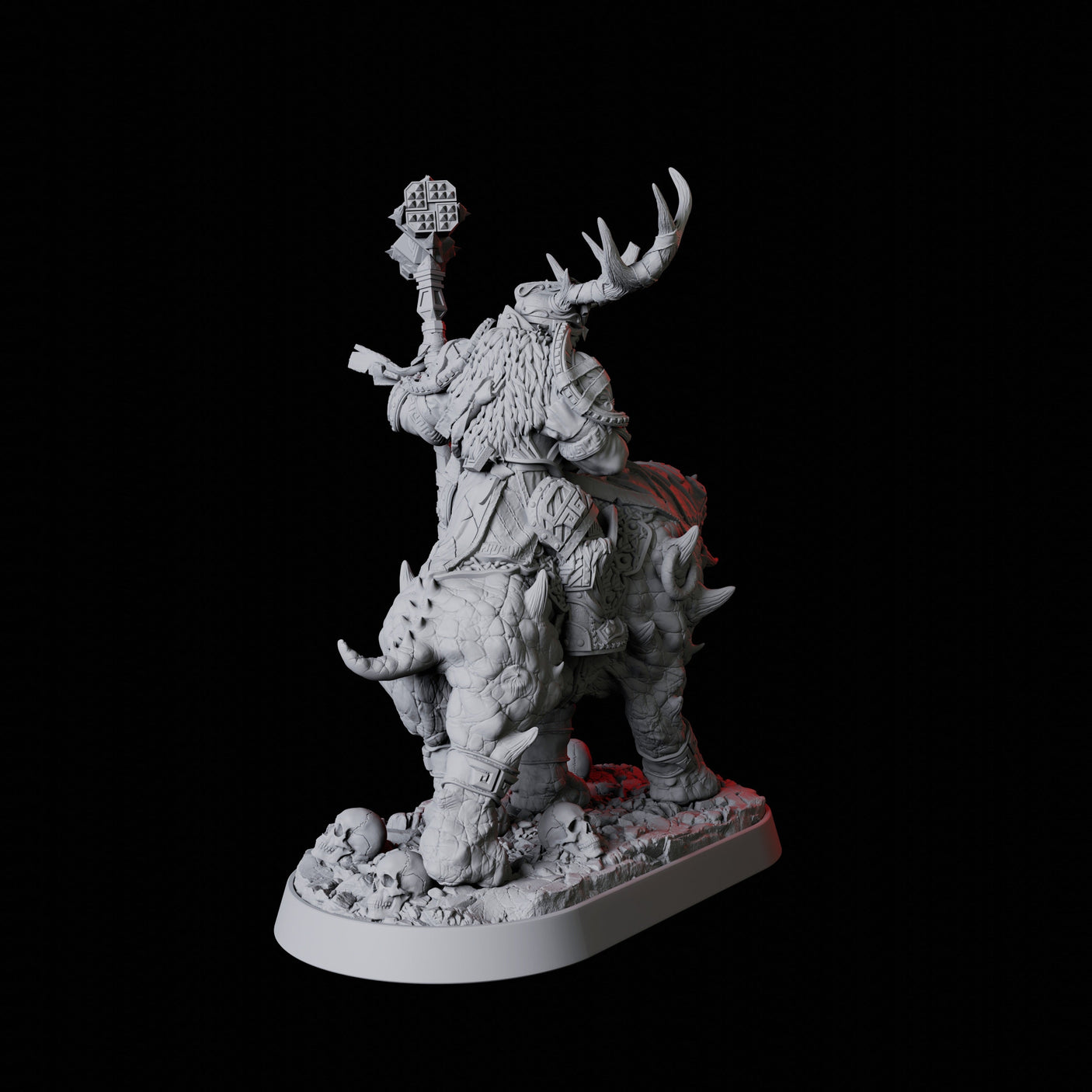 Mounted Master Druid Miniature for Dungeons and Dragons, Pathfinder or other TTRPGs