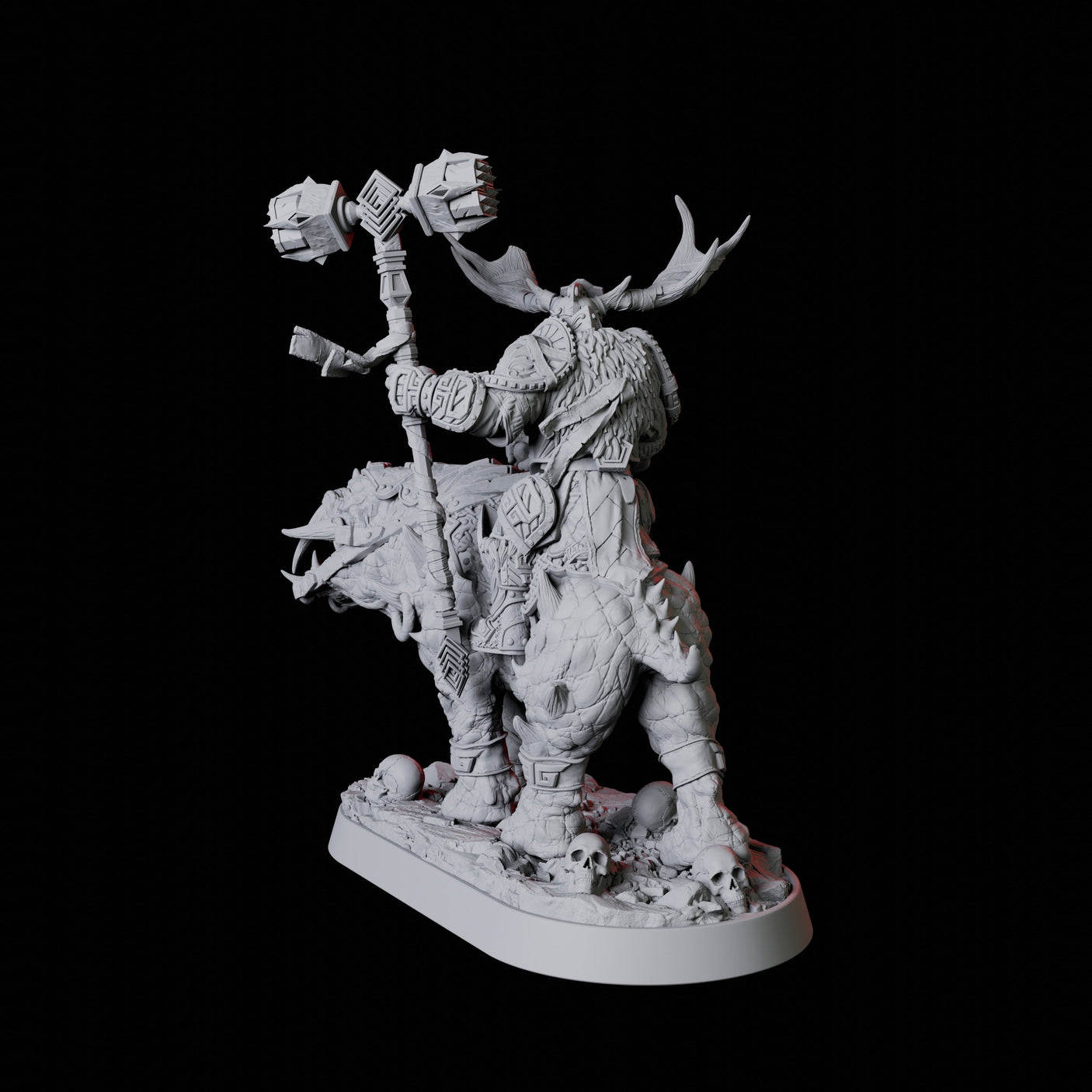 Mounted Master Druid Miniature for Dungeons and Dragons, Pathfinder or other TTRPGs