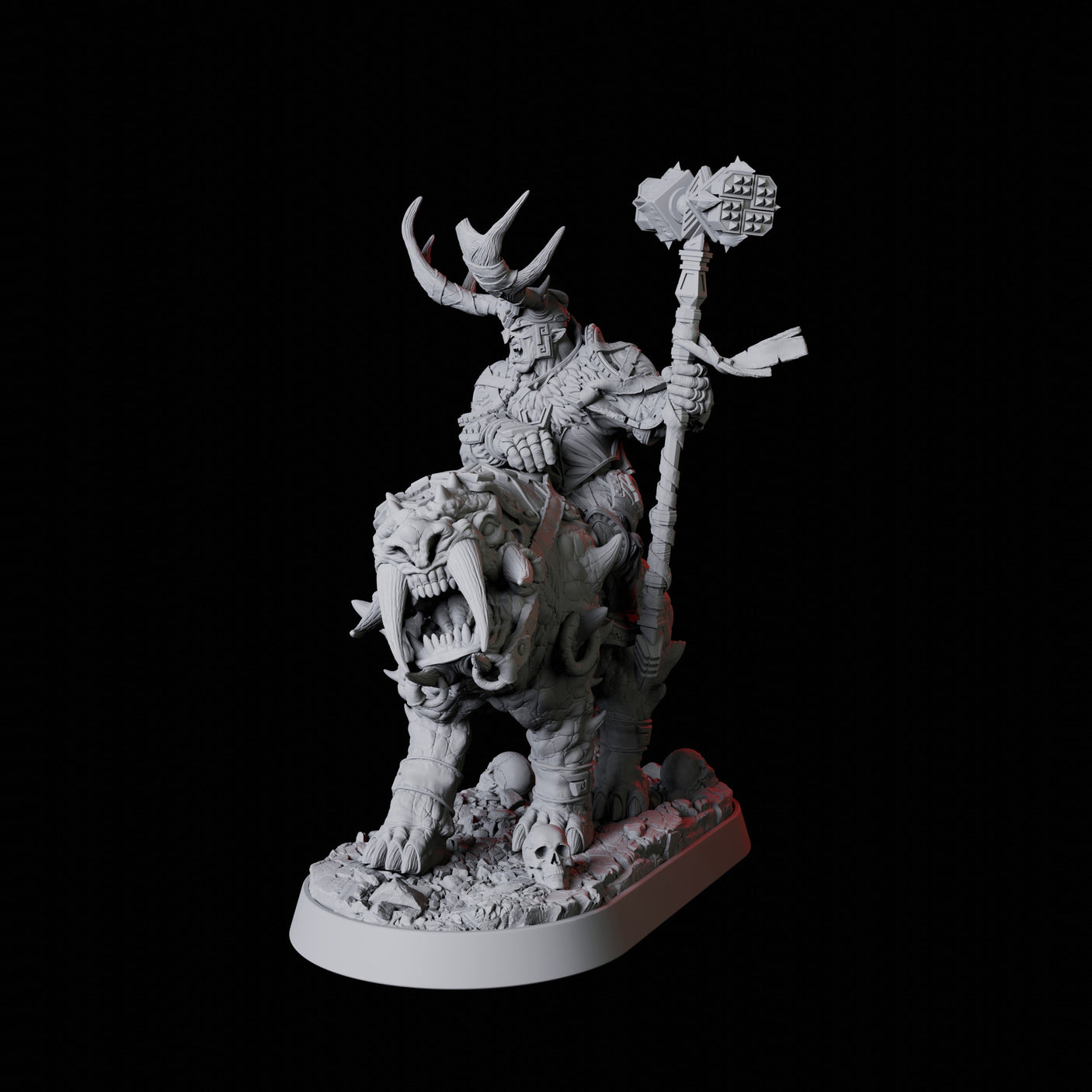 Mounted Master Druid Miniature for Dungeons and Dragons, Pathfinder or other TTRPGs