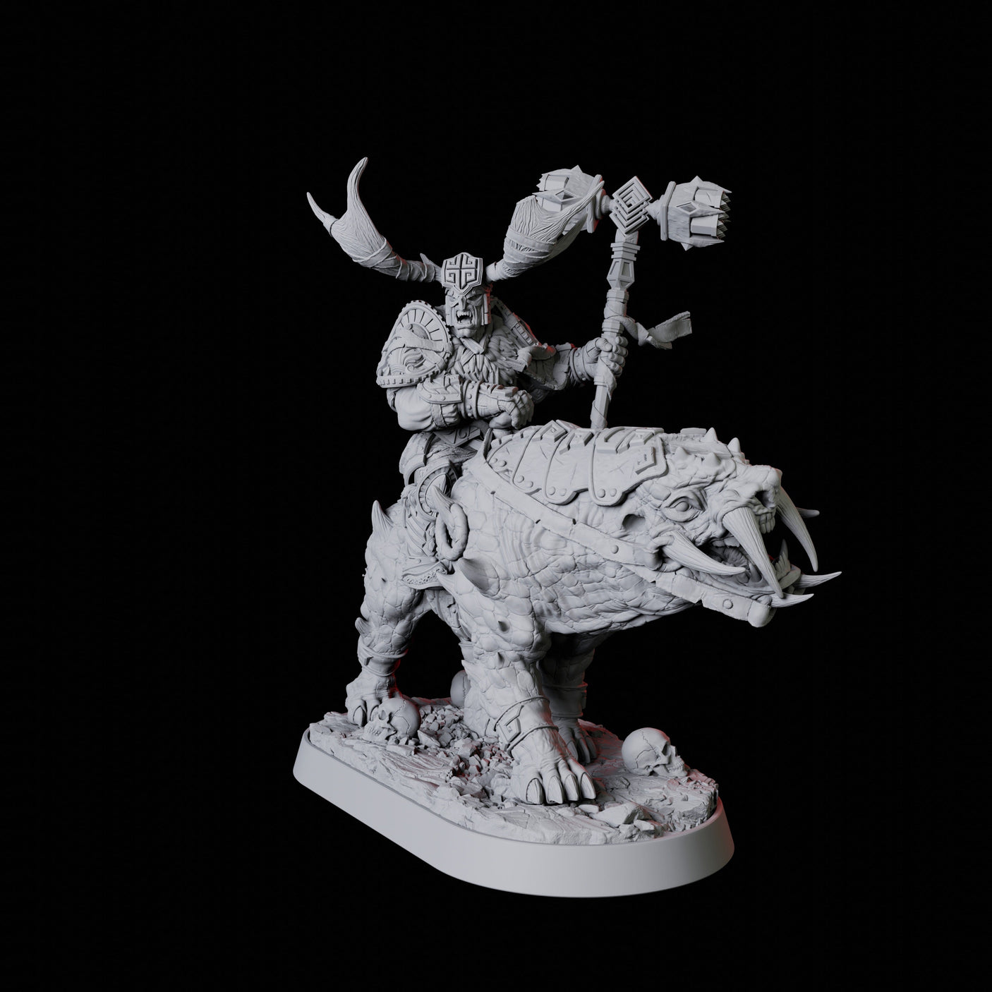 Mounted Master Druid Miniature for Dungeons and Dragons, Pathfinder or other TTRPGs