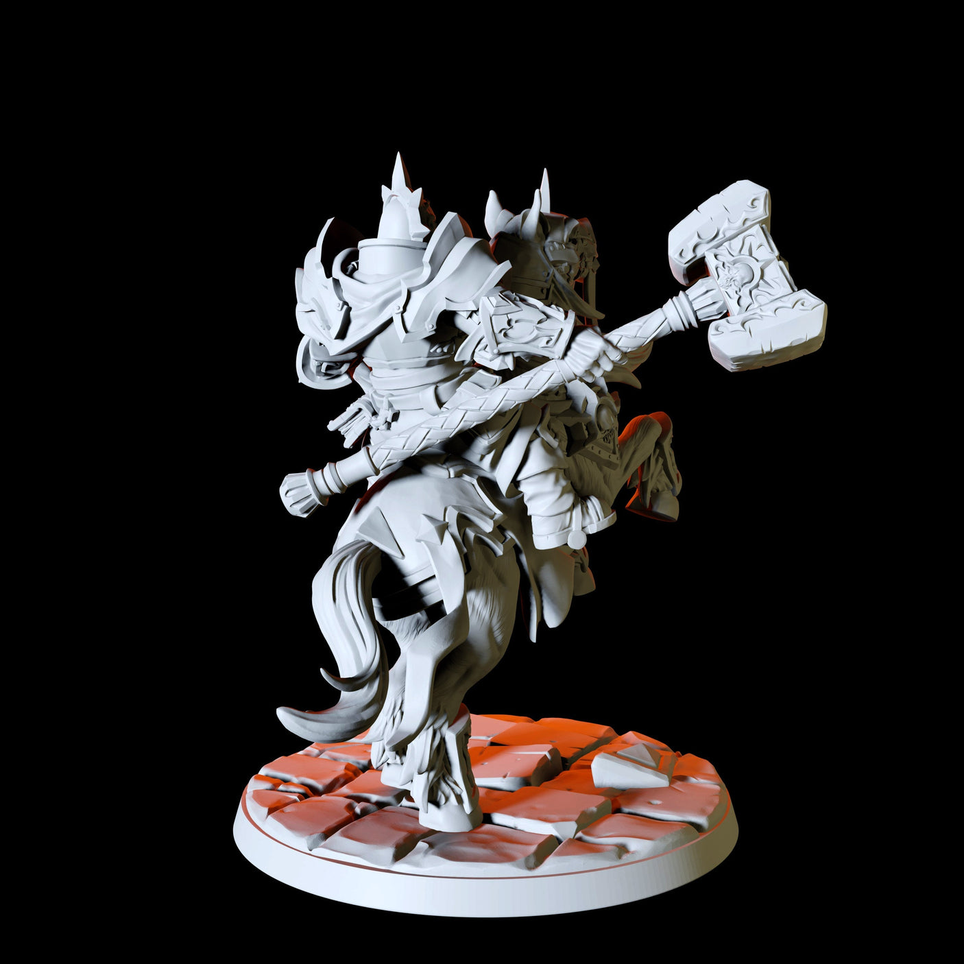 Mounted Paladin Knight Type A Miniature for Dungeons and Dragons, Pathfinder or other TTRPGs