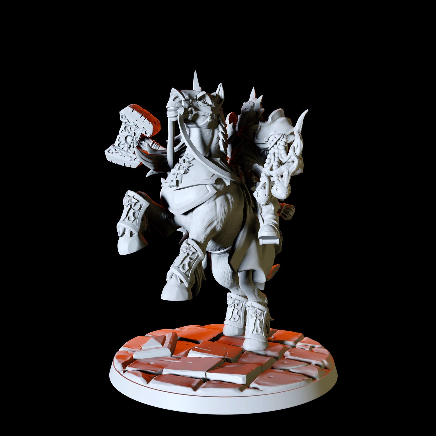 Mounted Paladin Knight Type A Miniature for Dungeons and Dragons, Pathfinder or other TTRPGs