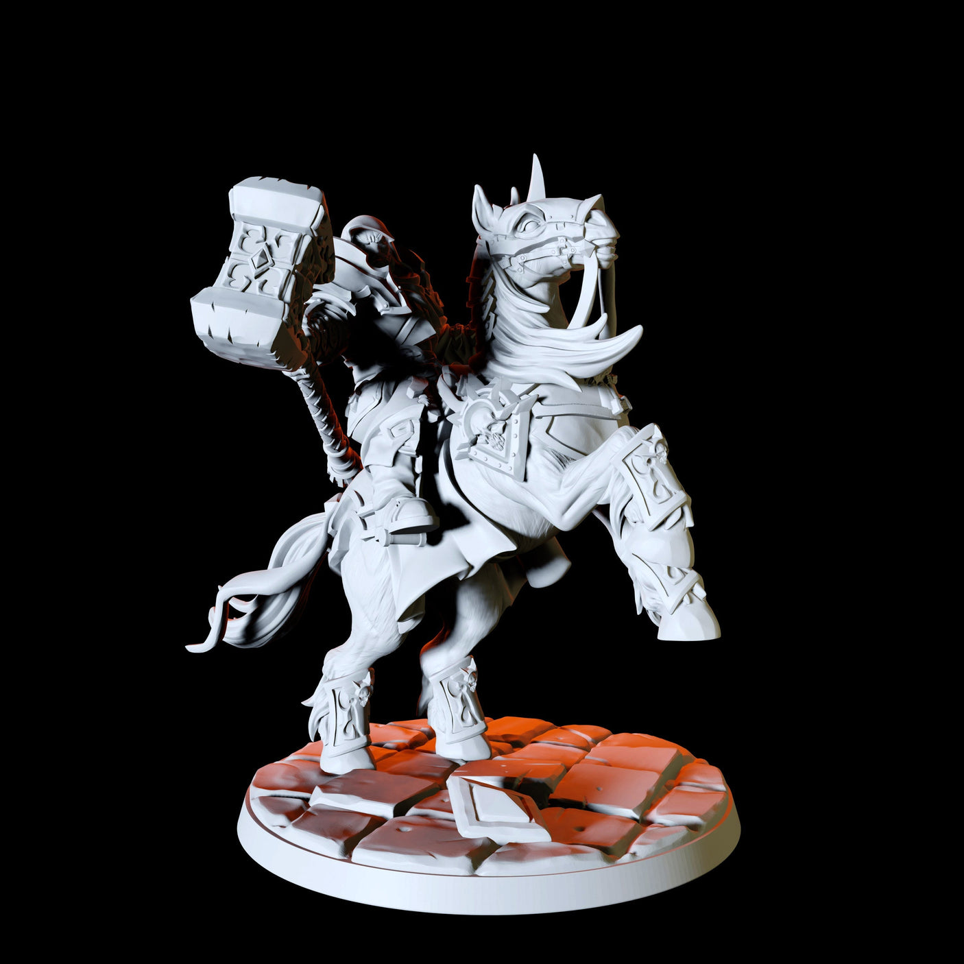 Mounted Paladin Knight Type A Miniature for Dungeons and Dragons, Pathfinder or other TTRPGs