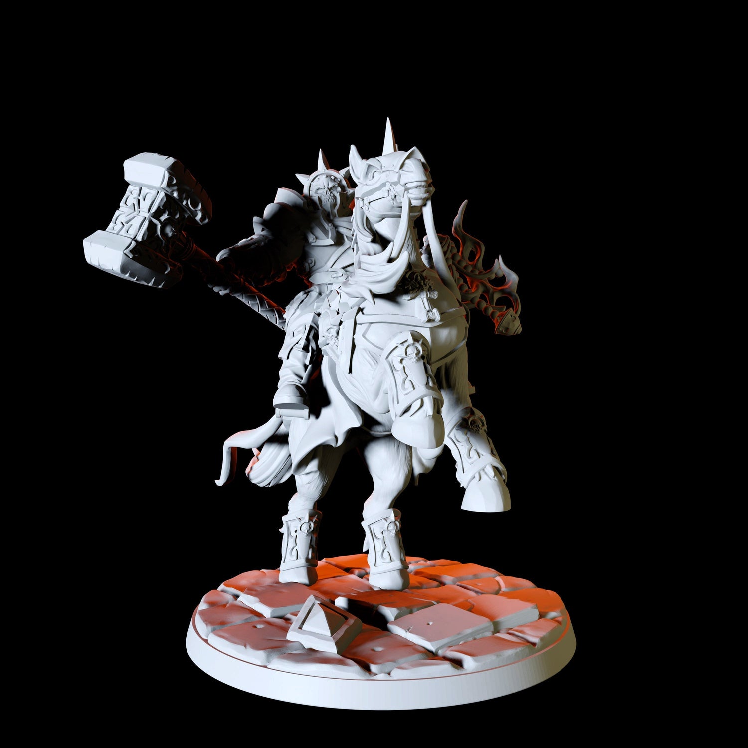 Mounted Paladin Knight Type A Miniature for Dungeons and Dragons, Pathfinder or other TTRPGs