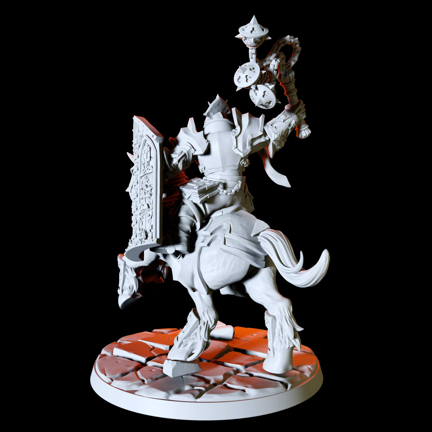 Mounted Paladin Knight Type C Miniature for Dungeons and Dragons, Pathfinder or other TTRPGs