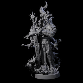 Multi-Armed Cinder Knight Miniature for Dungeons and Dragons, Pathfinder or other TTRPGs