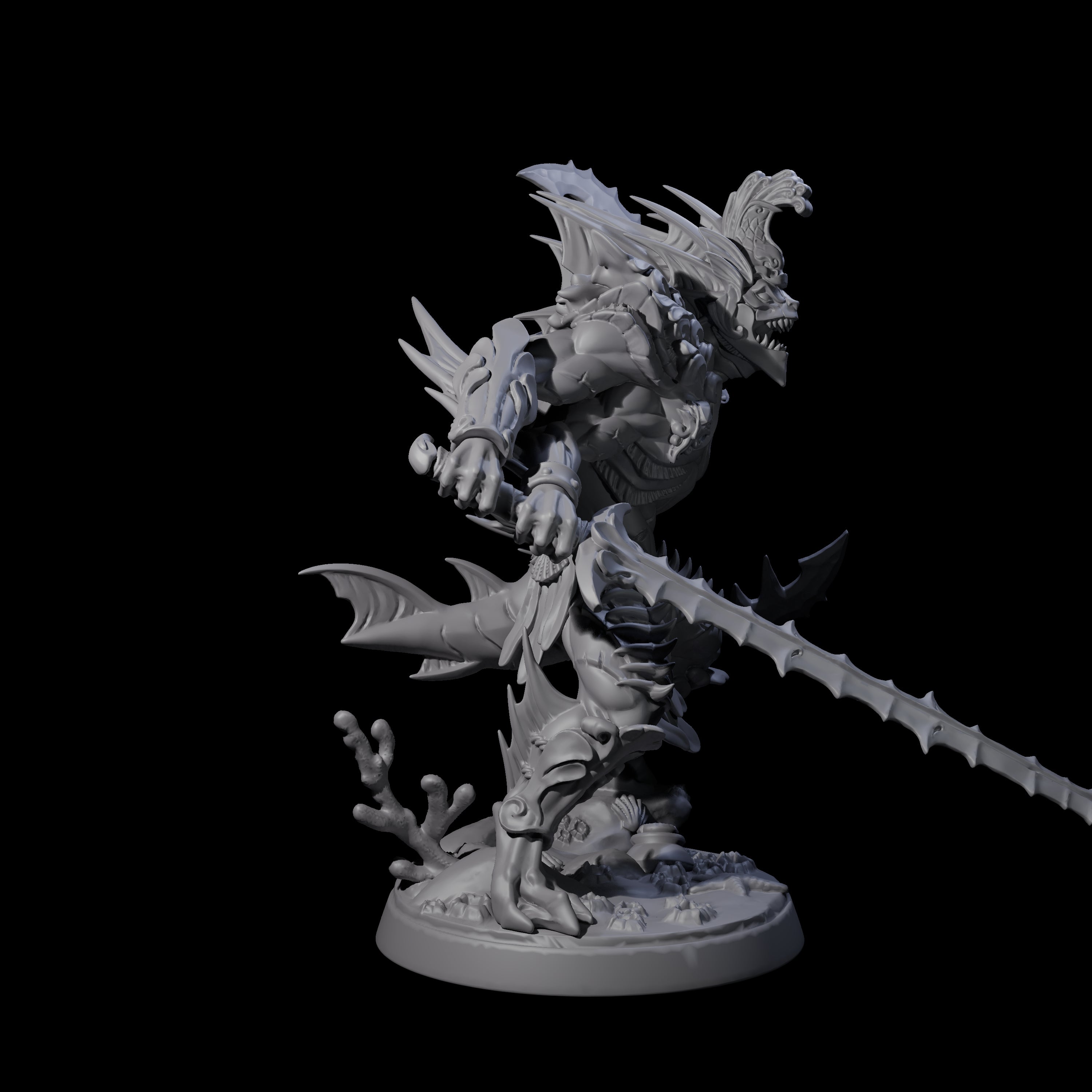 Multi-Armed Sahuagin Warrior Miniature for Dungeons and Dragons, Pathfinder or other TTRPGs