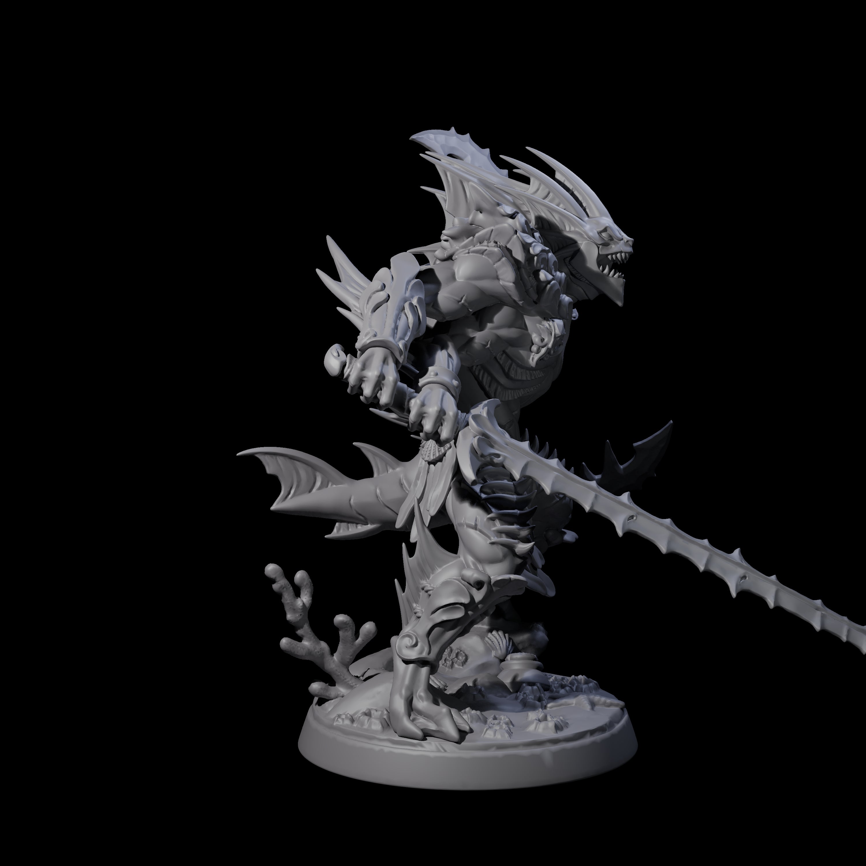 Multi-Armed Sahuagin Warrior Miniature for Dungeons and Dragons, Pathfinder or other TTRPGs