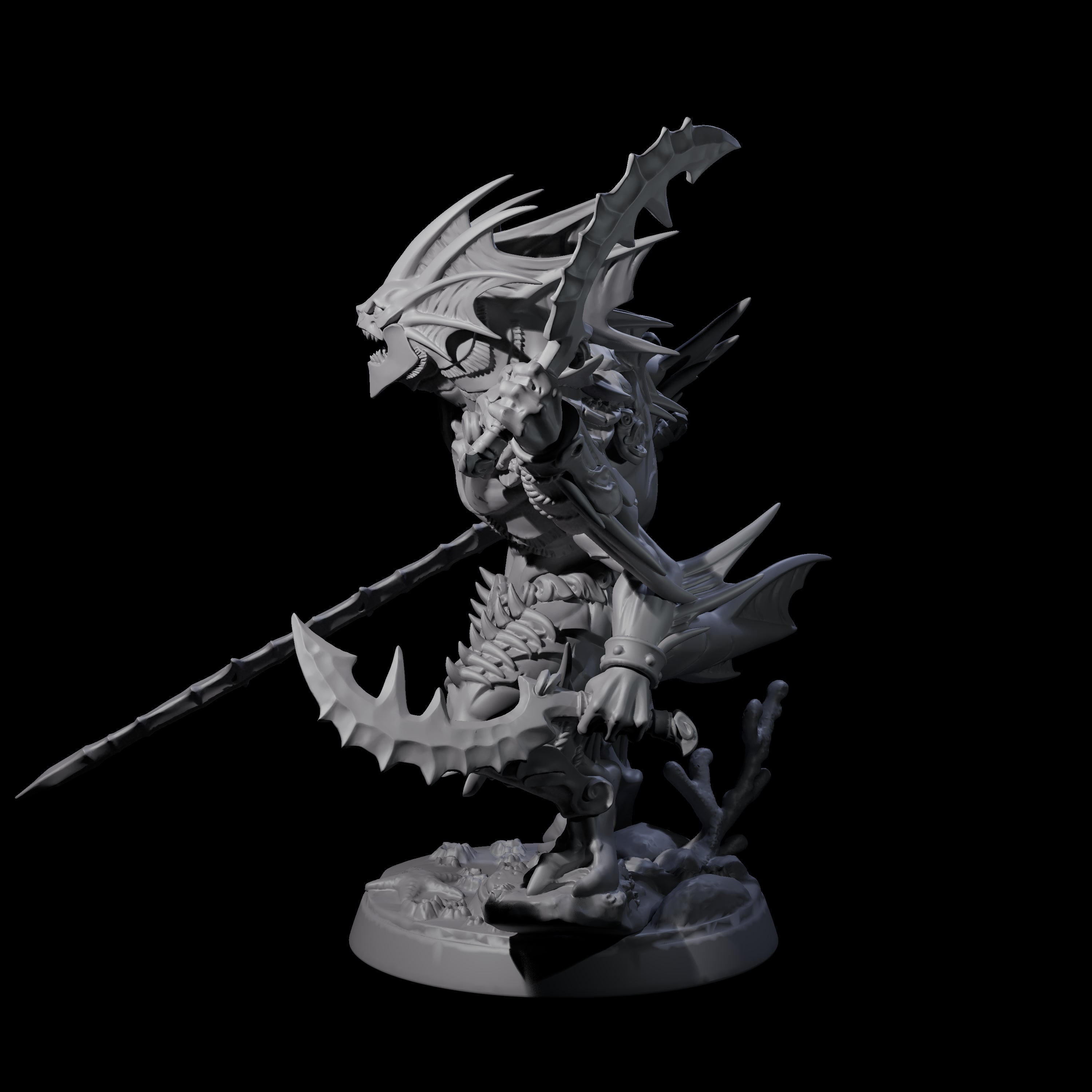 Multi-Armed Sahuagin Warrior Miniature for Dungeons and Dragons, Pathfinder or other TTRPGs